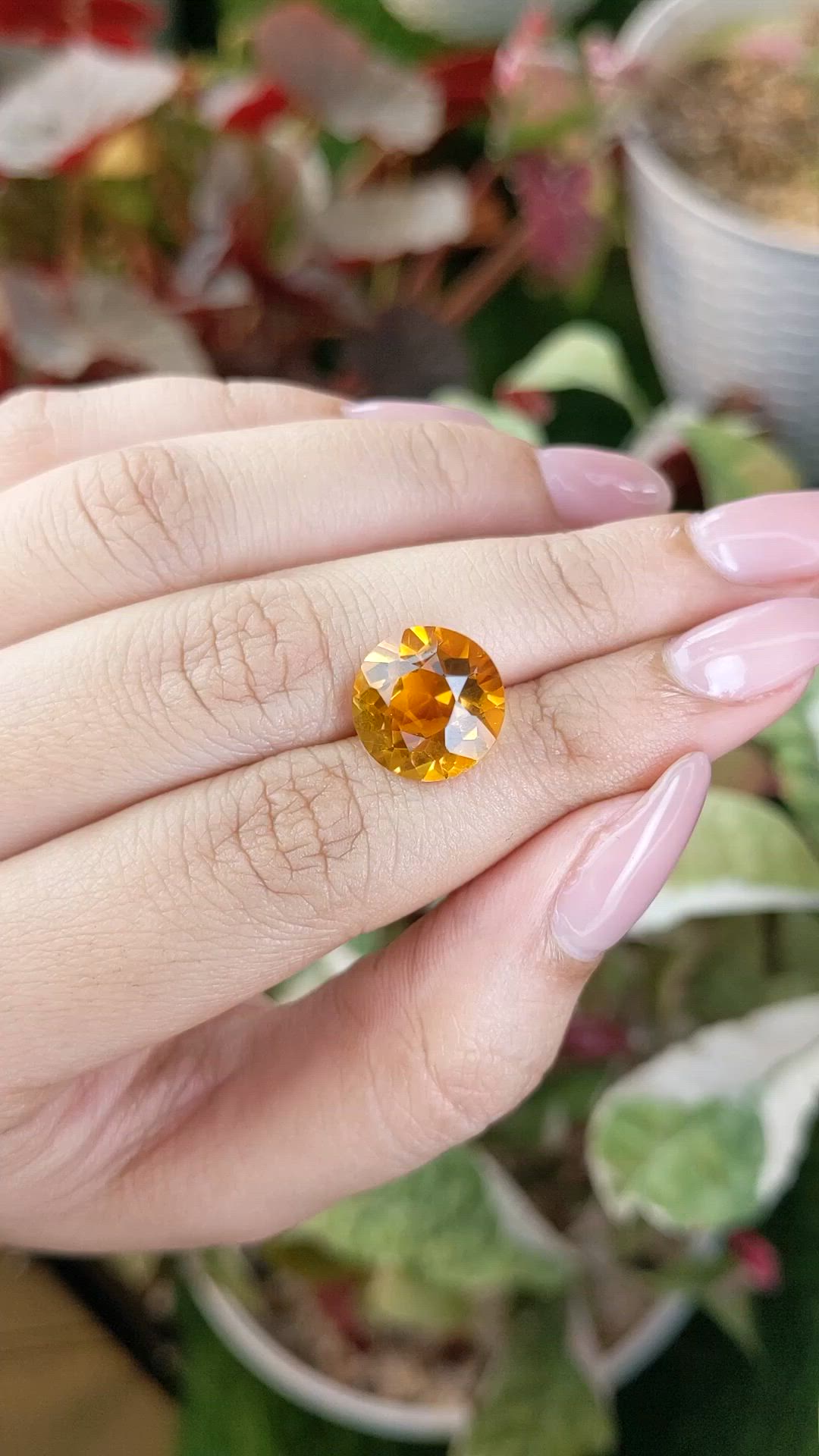 6.61 Ct. Yellowish Orange Citrine from Brazil Size Video