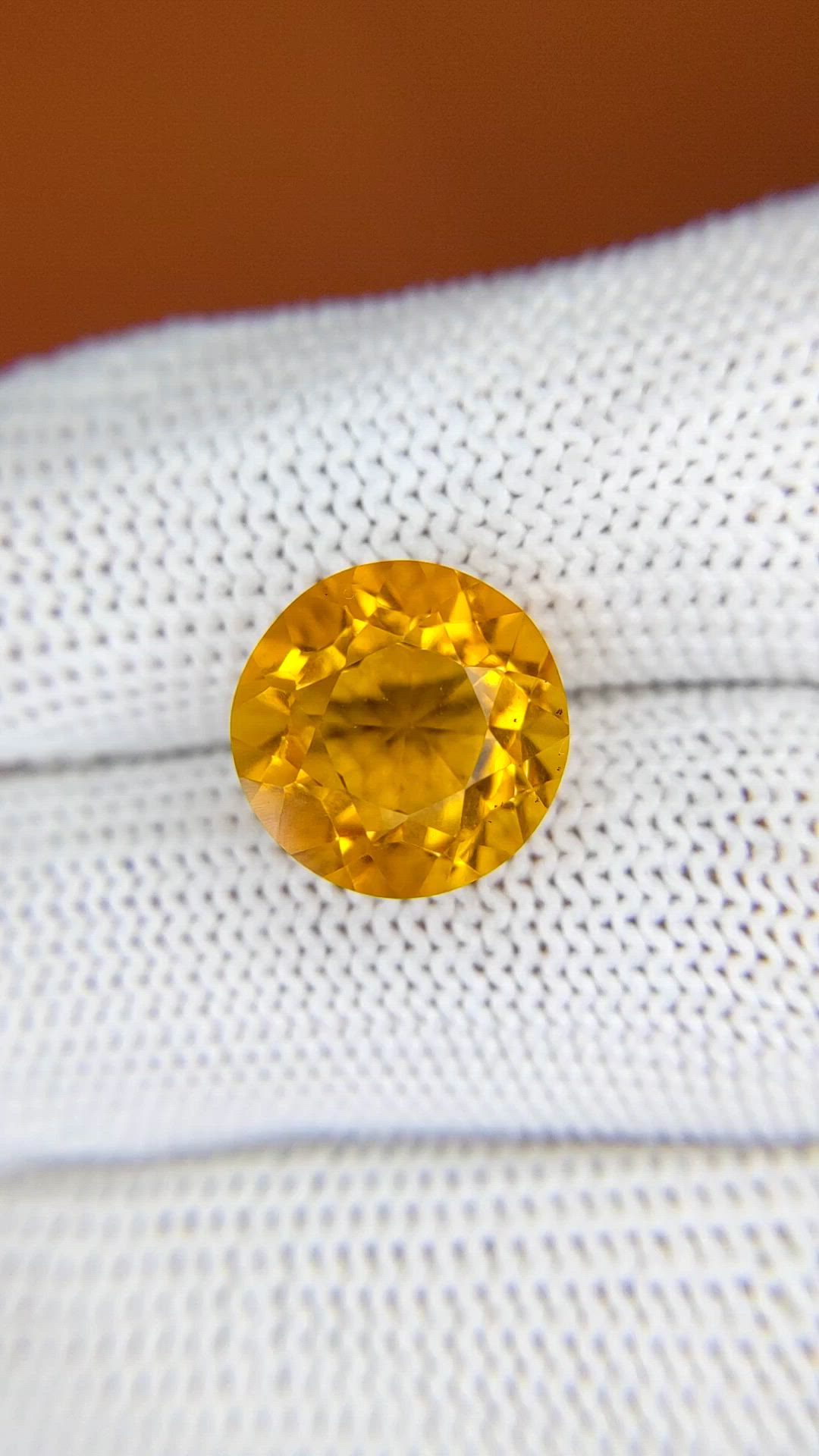6.50 Ct. Orangish Yellow Citrine from Brazil Size Video