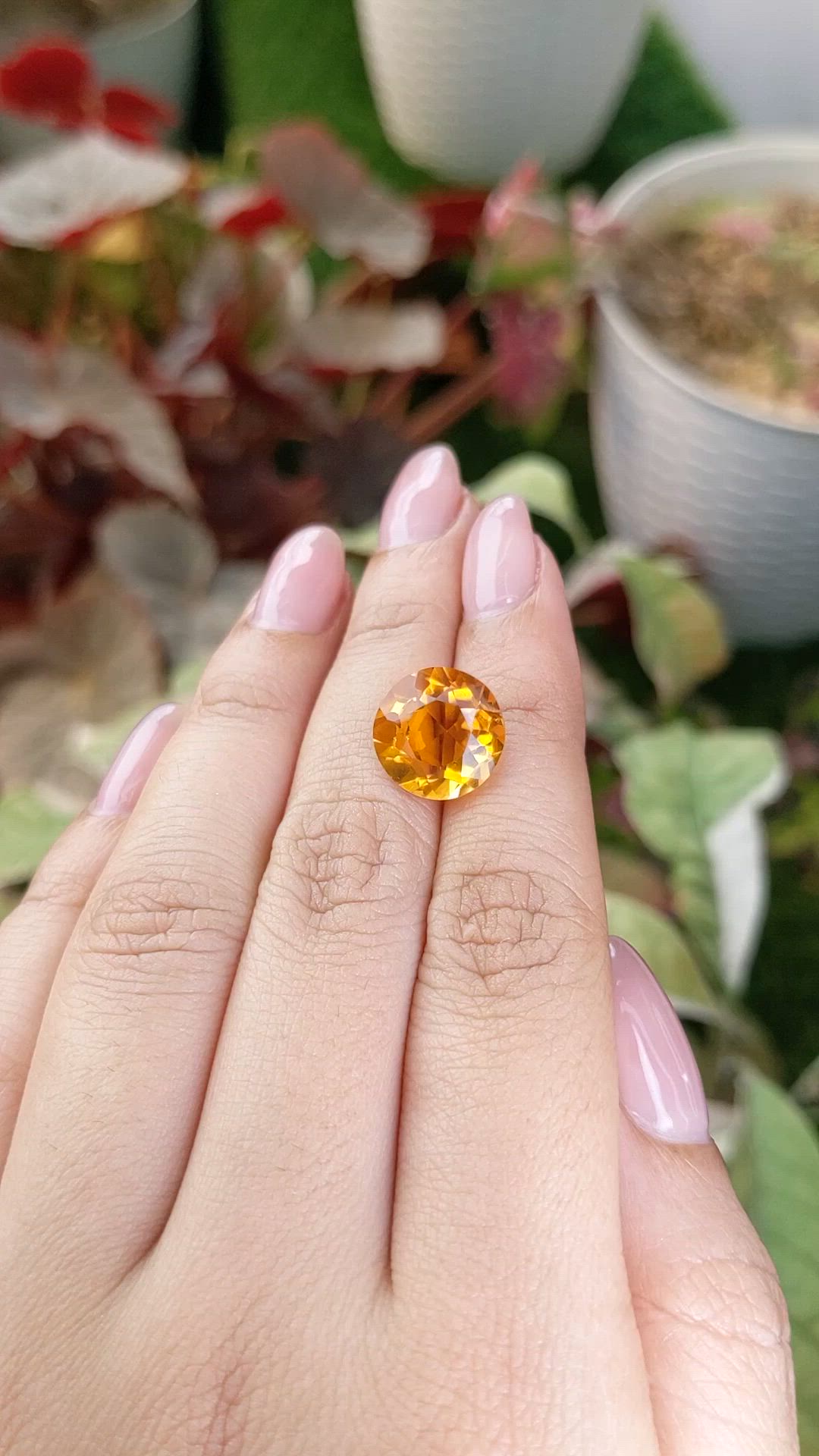 6.50 Ct. Orangish Yellow Citrine from Brazil Size Video