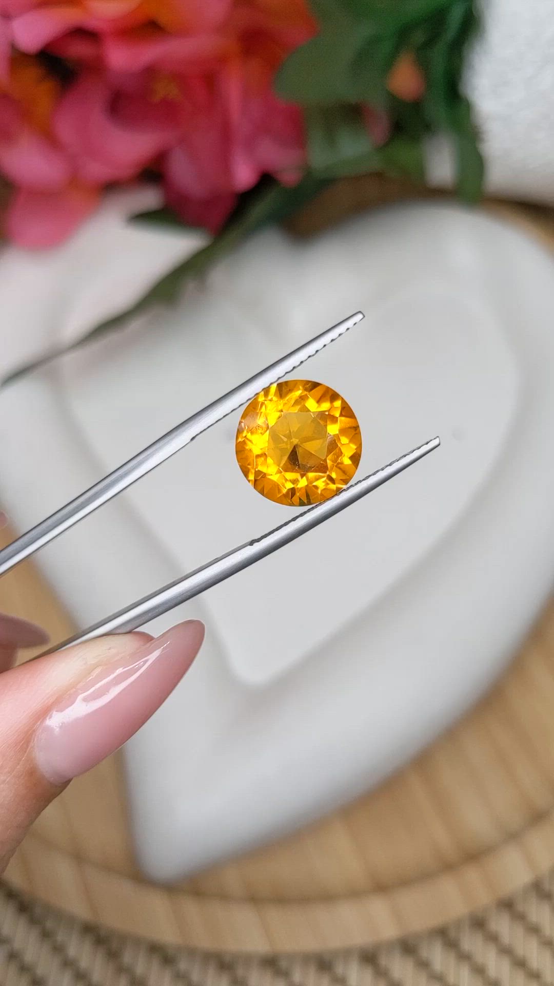 6.50 Ct. Orangish Yellow Citrine from Brazil Size Video