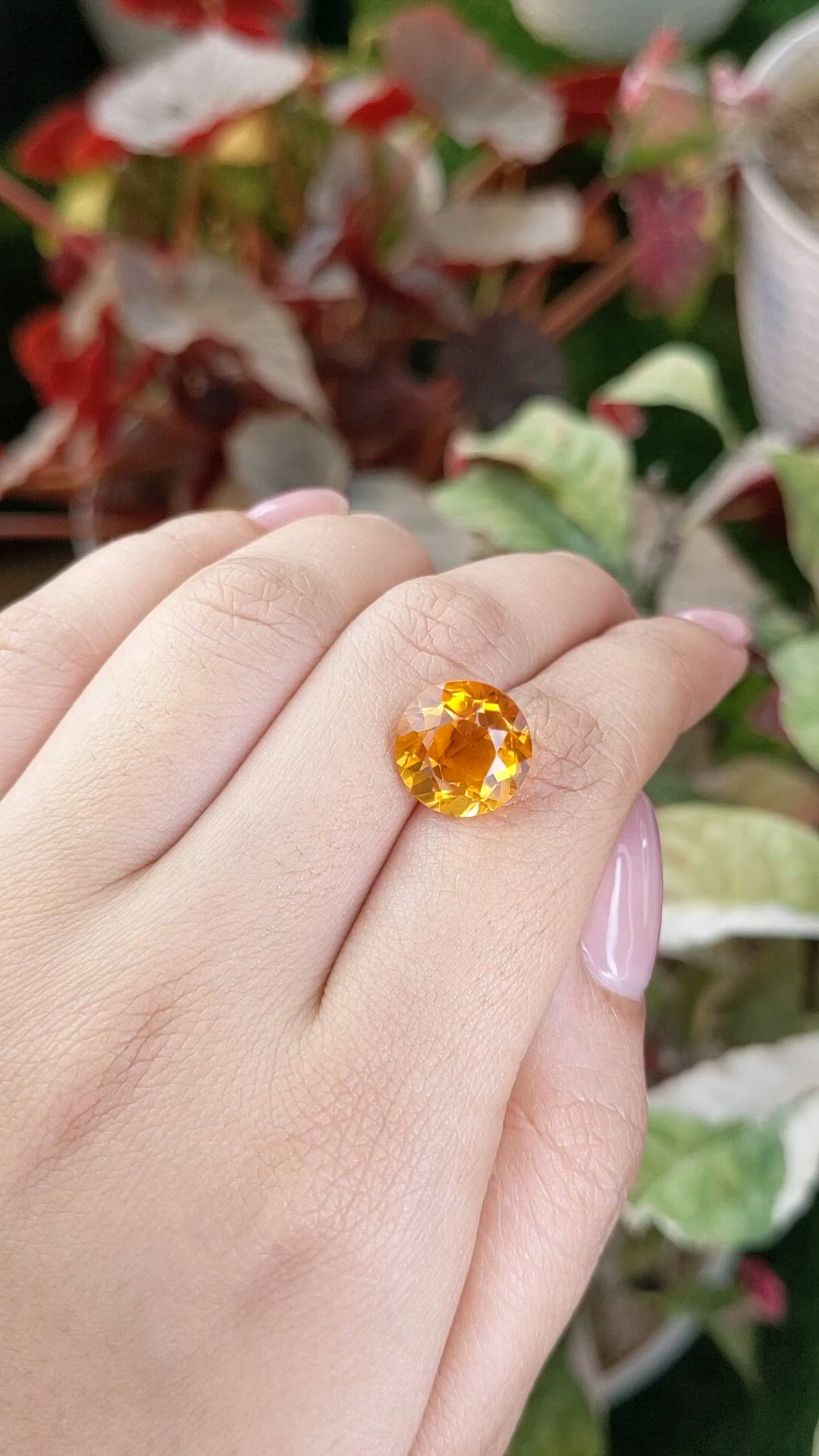 6.50 Ct. Orangish Yellow Citrine from Brazil Size Video