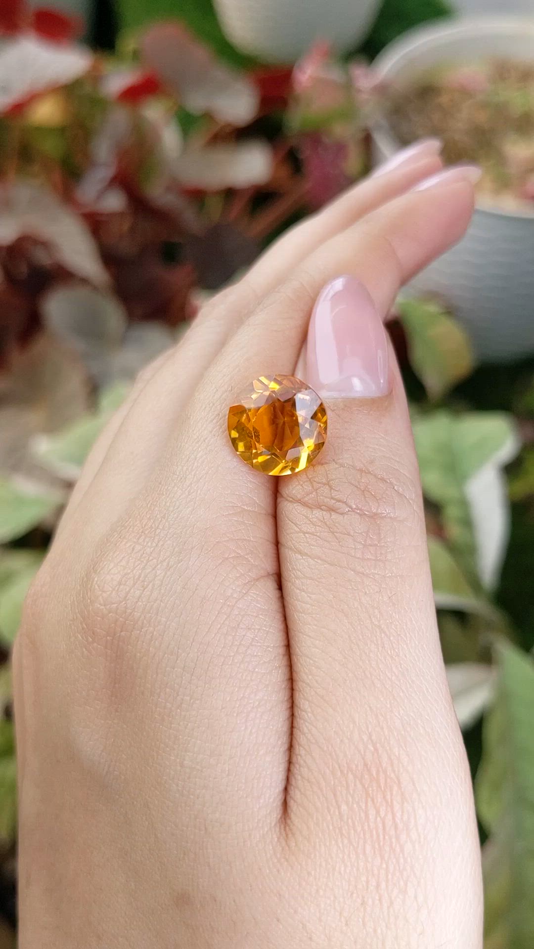 6.50 Ct. Orangish Yellow Citrine from Brazil Size Video