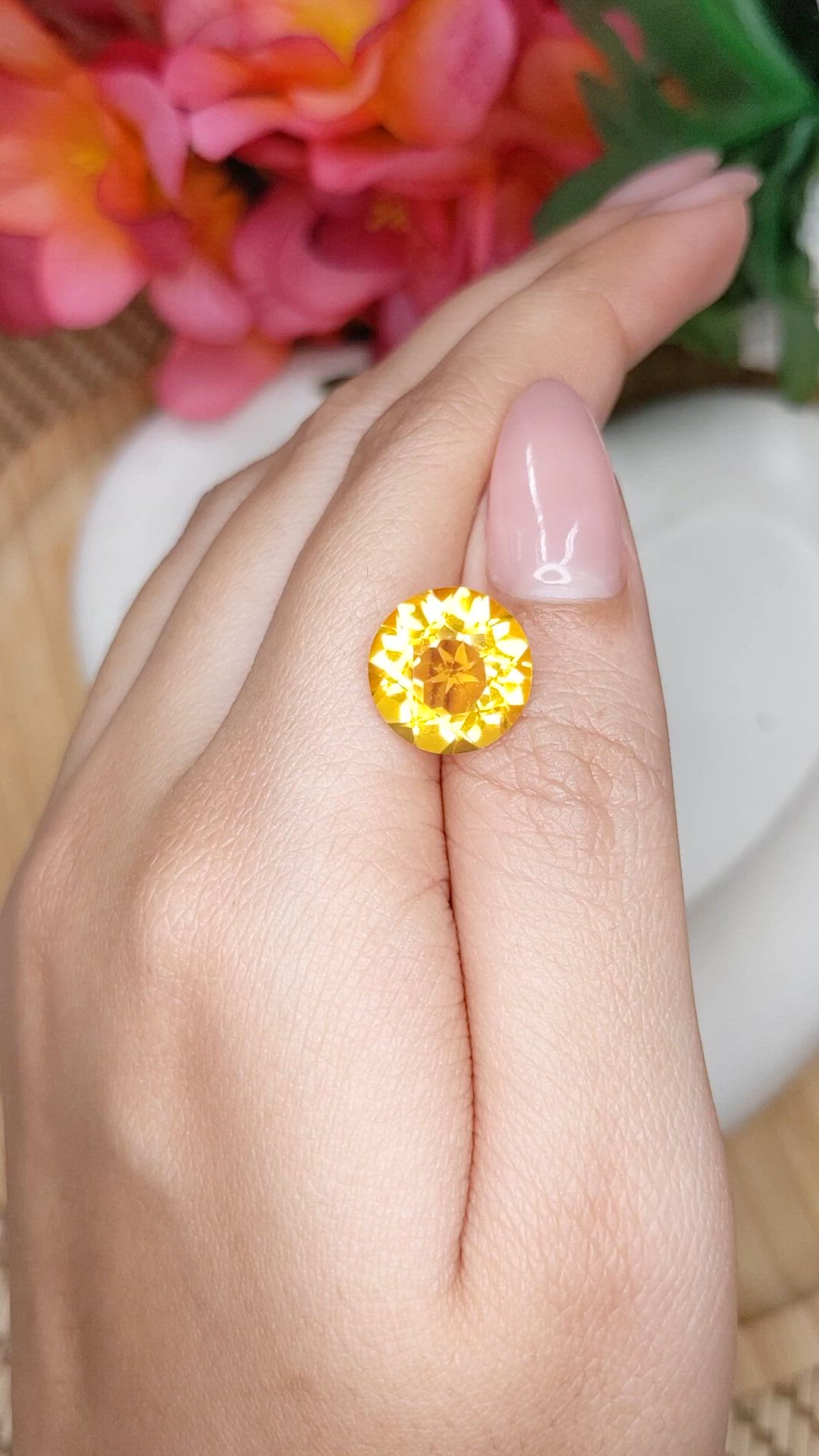 5.95 Ct. Yellow Citrine from Brazil Size Video