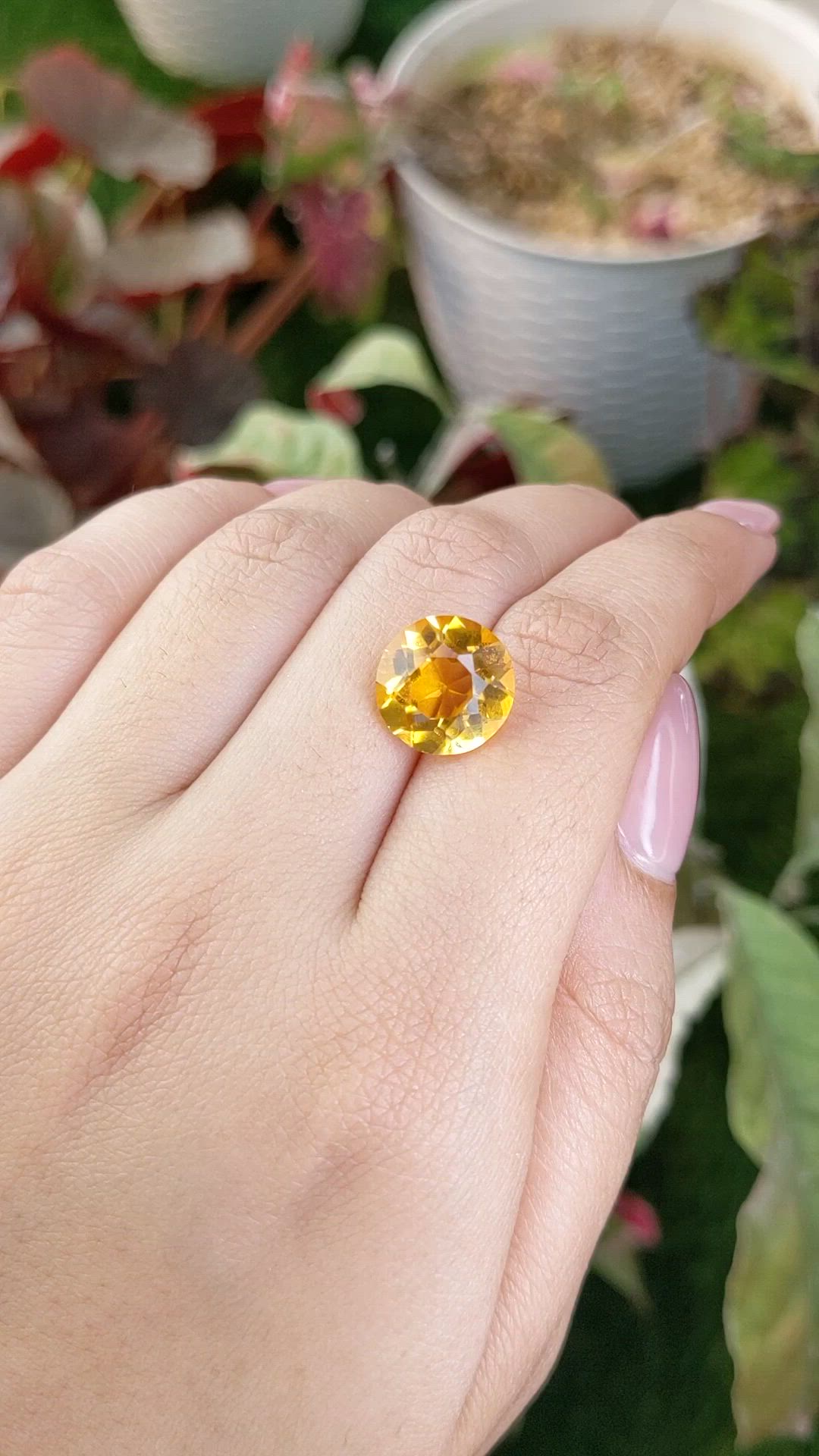 5.95 Ct. Yellow Citrine from Brazil Size Video