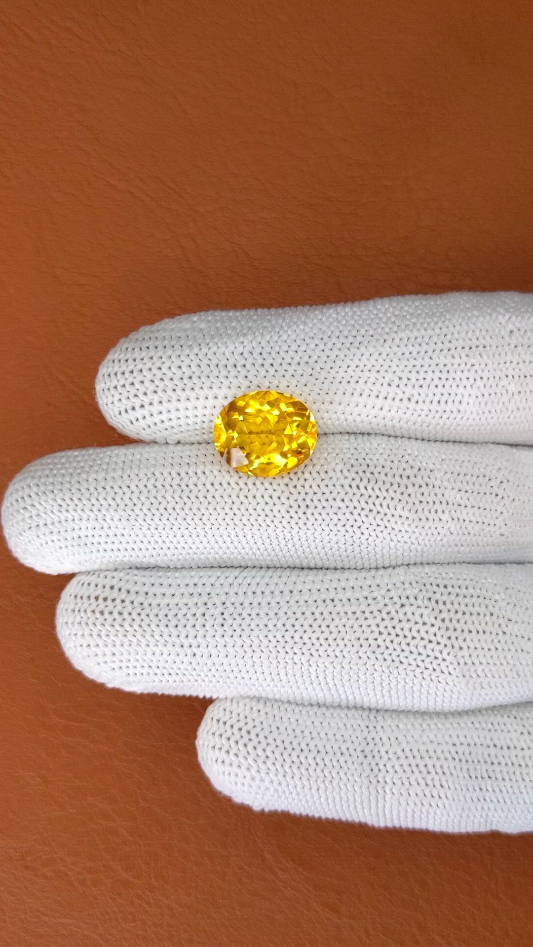 5.12 Ct. Yellow Citrine from Brazil Size Video