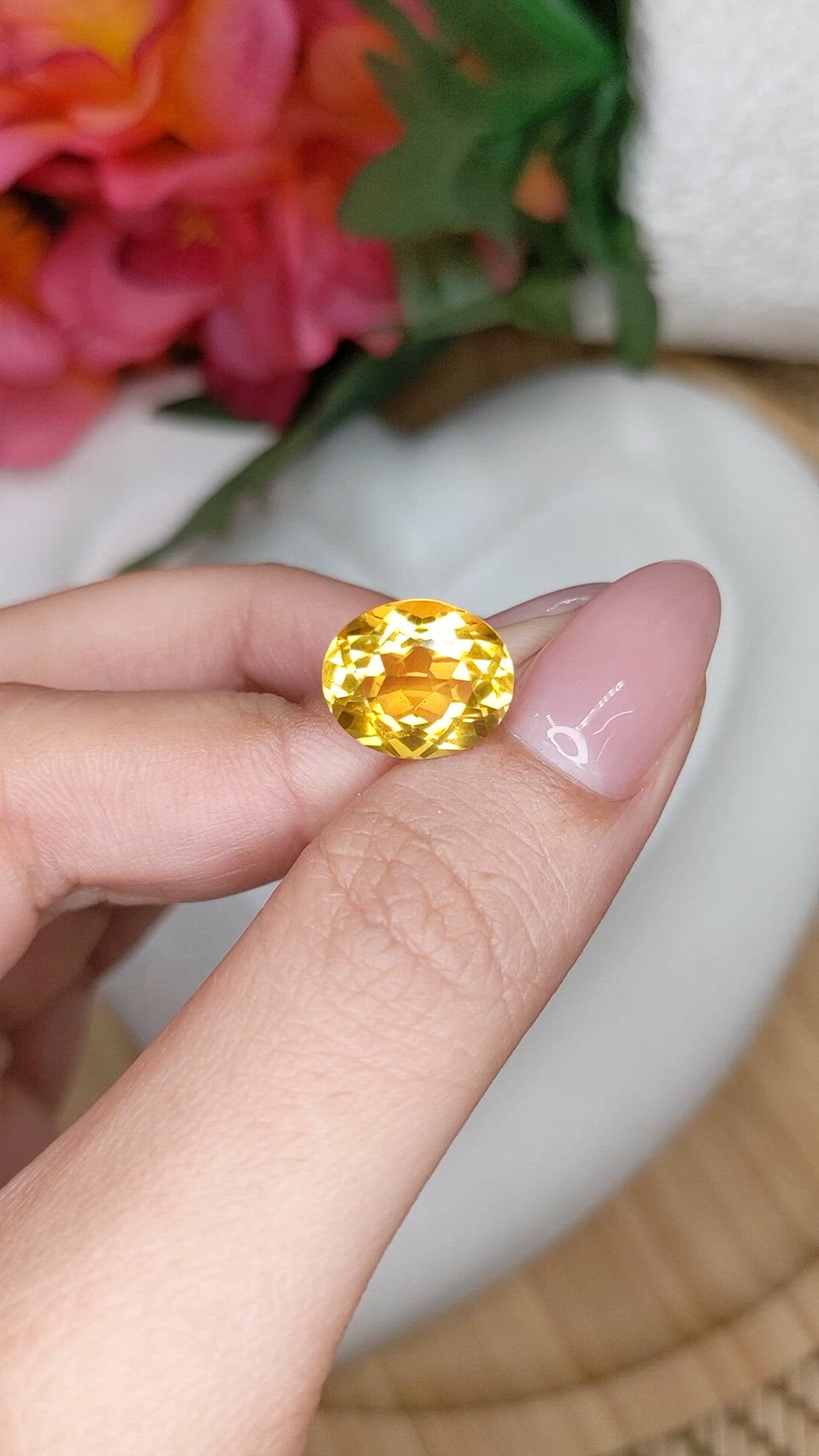 5.12 Ct. Yellow Citrine from Brazil Size Video
