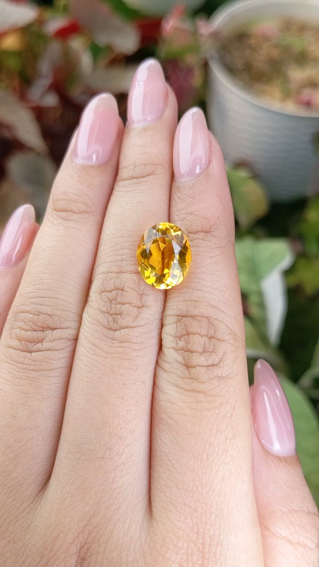 5.12 Ct. Yellow Citrine from Brazil Size Video