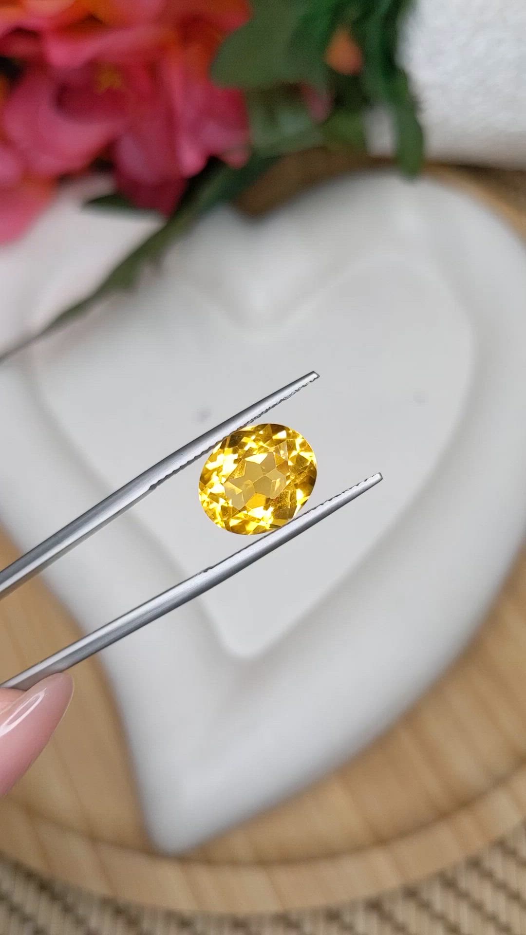 5.12 Ct. Yellow Citrine from Brazil Size Video