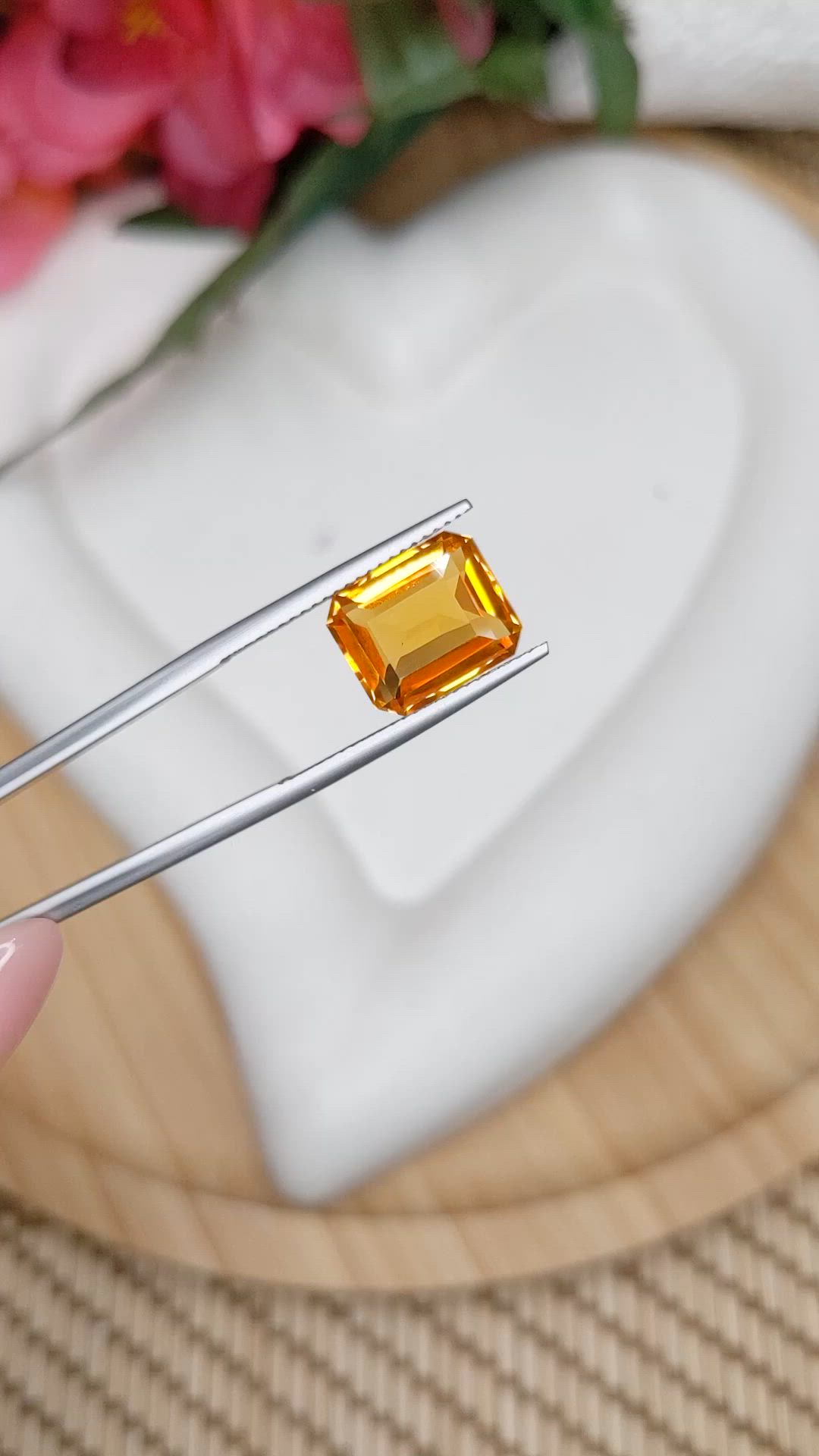 5.16 Ct. Yellowish Orange Citrine from Brazil Size Video