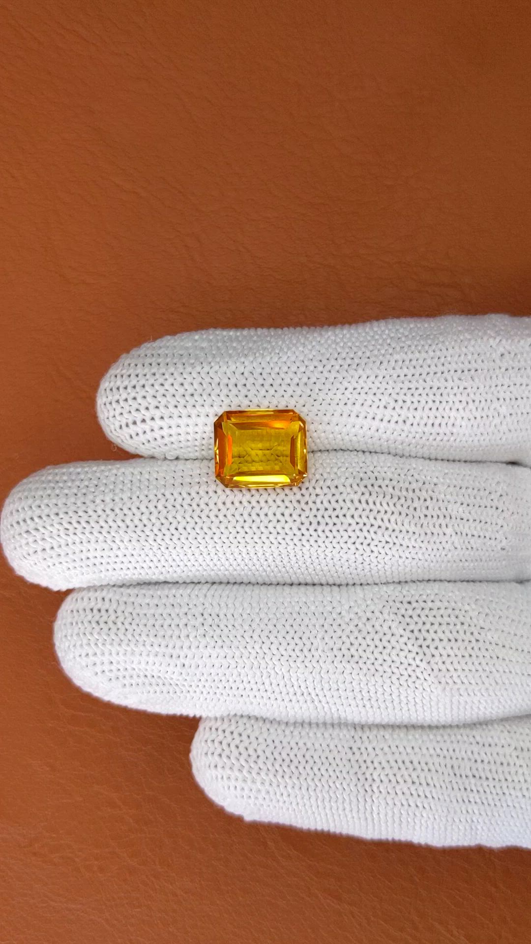 5.16 Ct. Yellowish Orange Citrine from Brazil Size Video