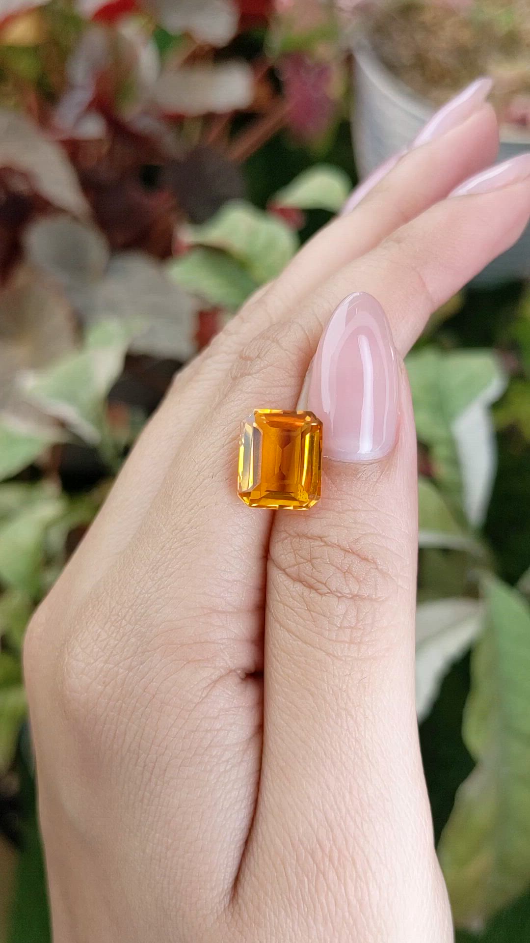 5.16 Ct. Yellowish Orange Citrine from Brazil Size Video