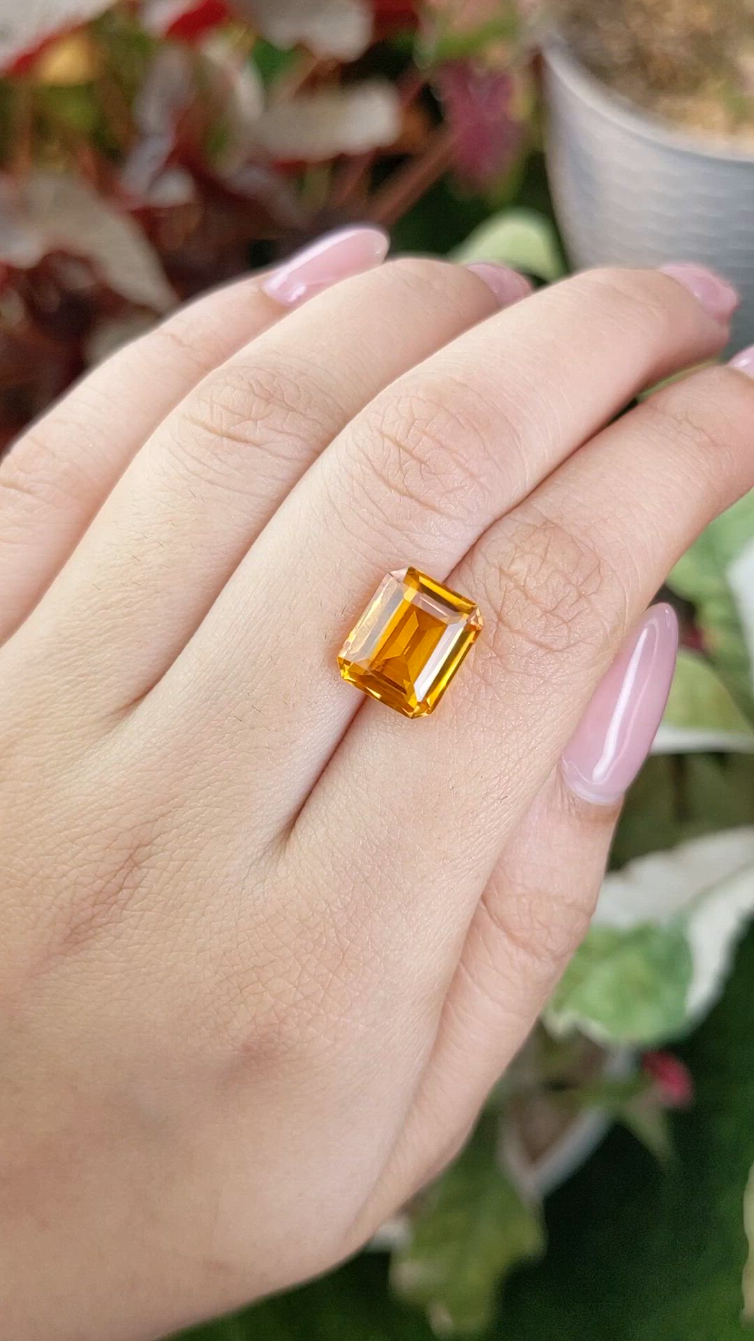 5.16 Ct. Yellowish Orange Citrine from Brazil Size Video