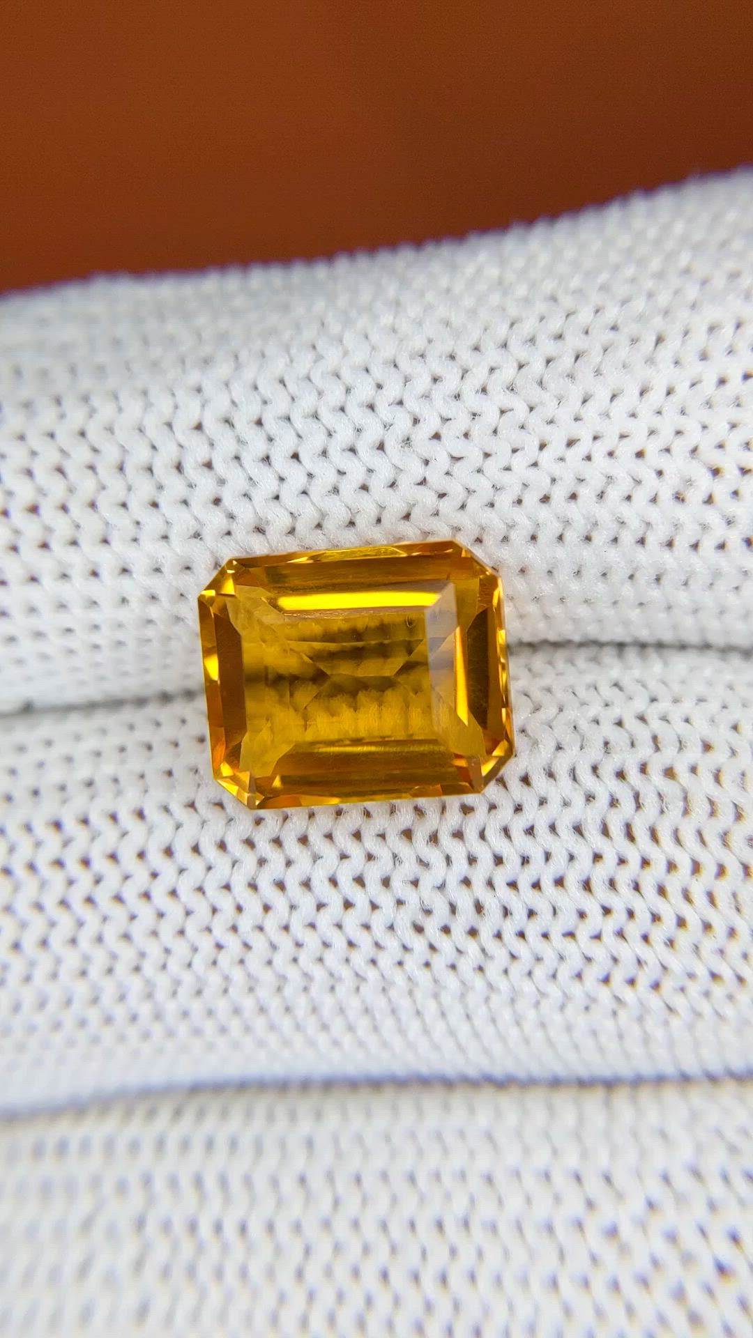 5.16 Ct. Yellowish Orange Citrine from Brazil Size Video