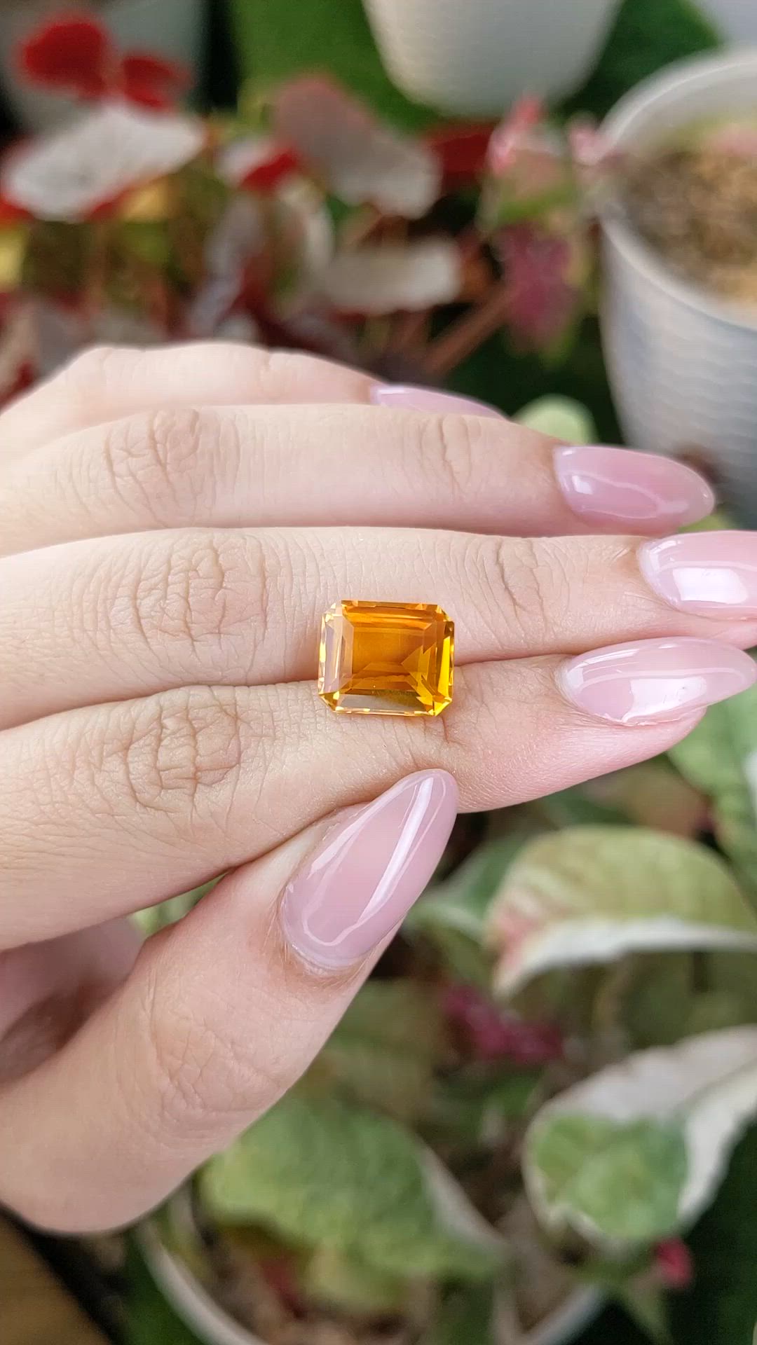 5.16 Ct. Yellowish Orange Citrine from Brazil Size Video