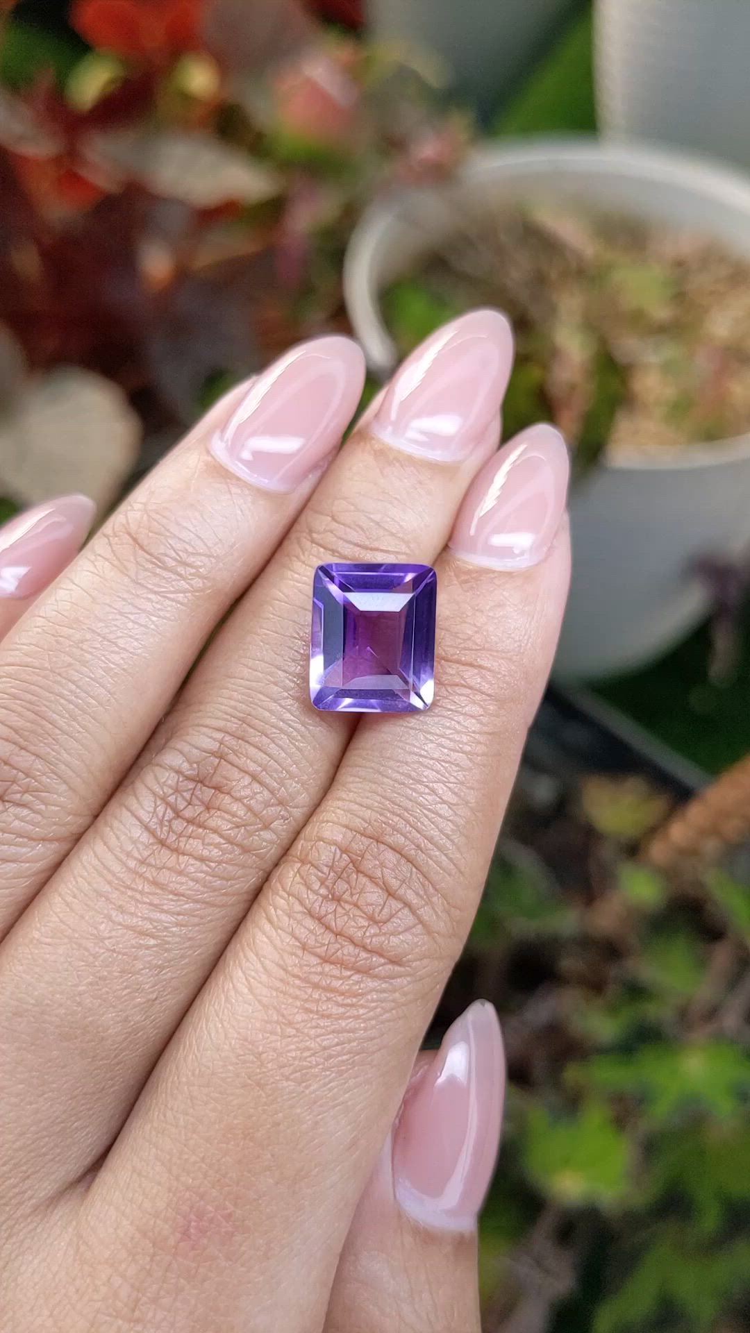 6.10 Ct. Purple Amethyst from Brazil Size Video