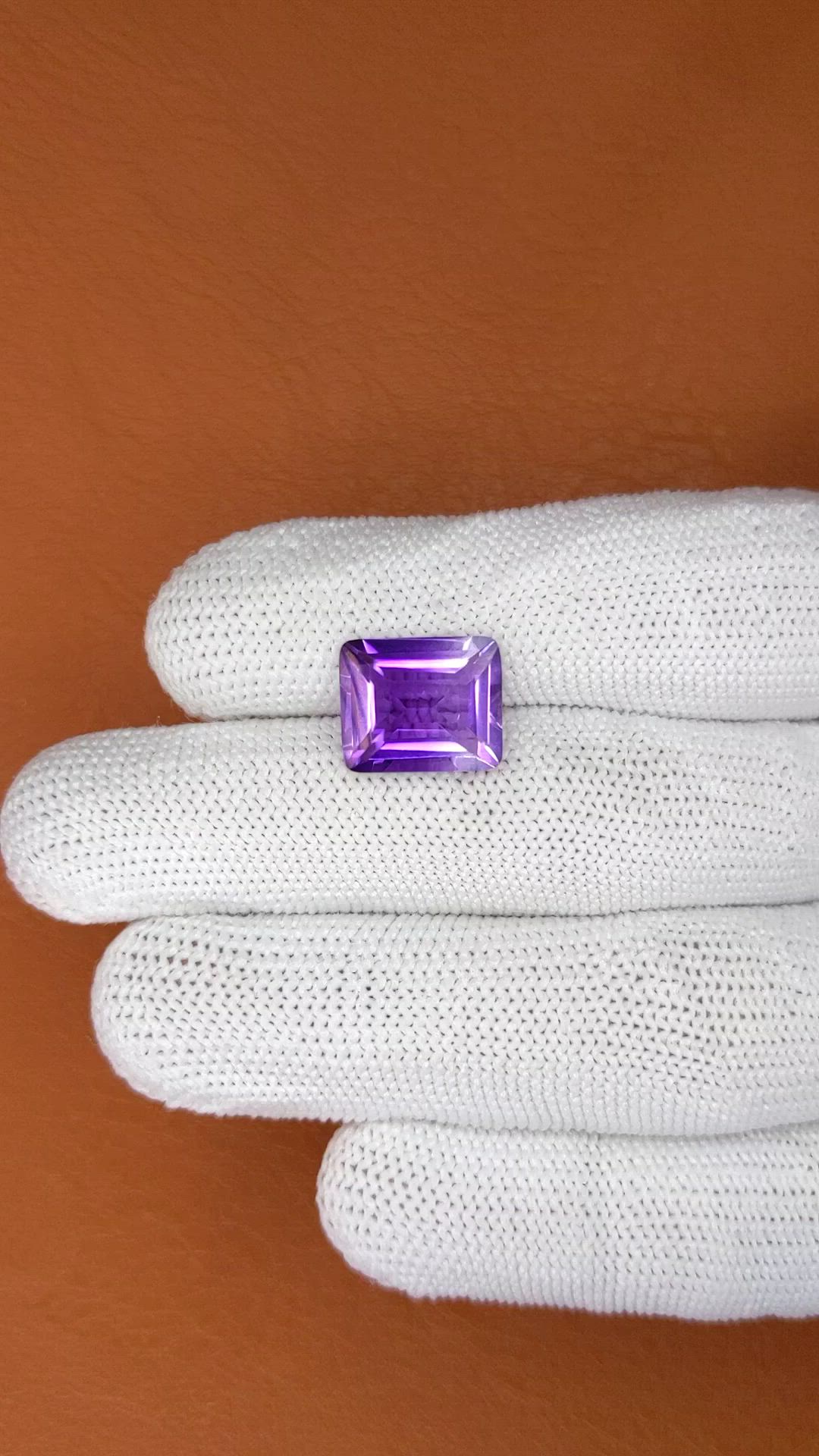 6.10 Ct. Purple Amethyst from Brazil Size Video