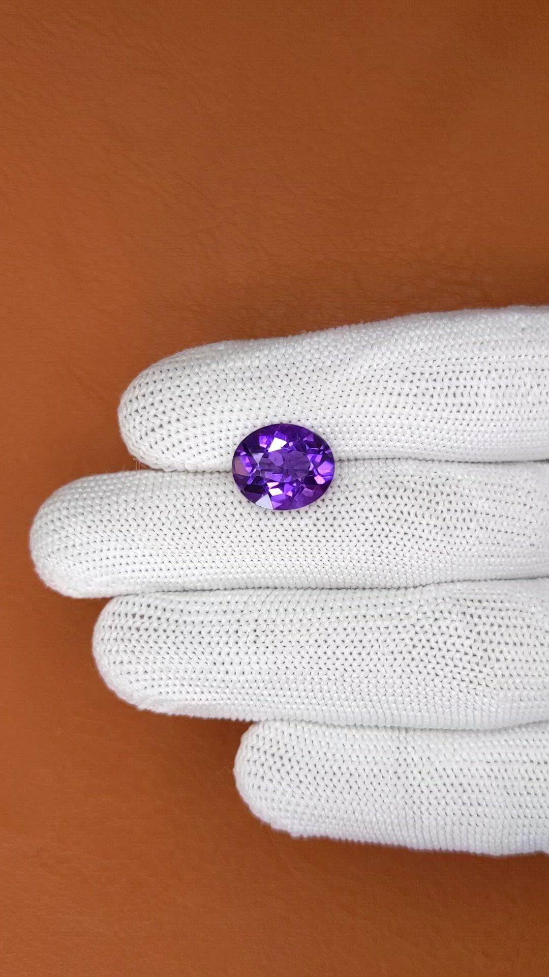 4.60 Ct. Purple Amethyst from Brazil Size Video