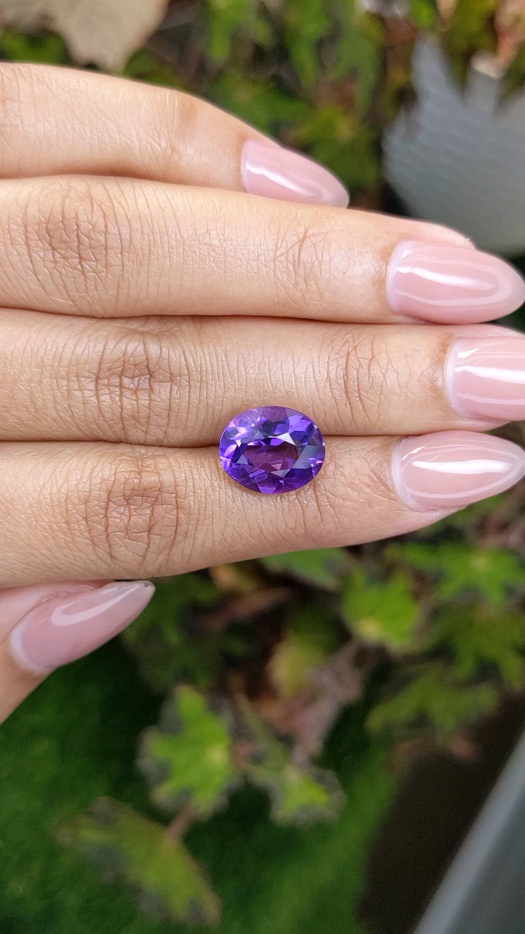 4.60 Ct. Purple Amethyst from Brazil Size Video