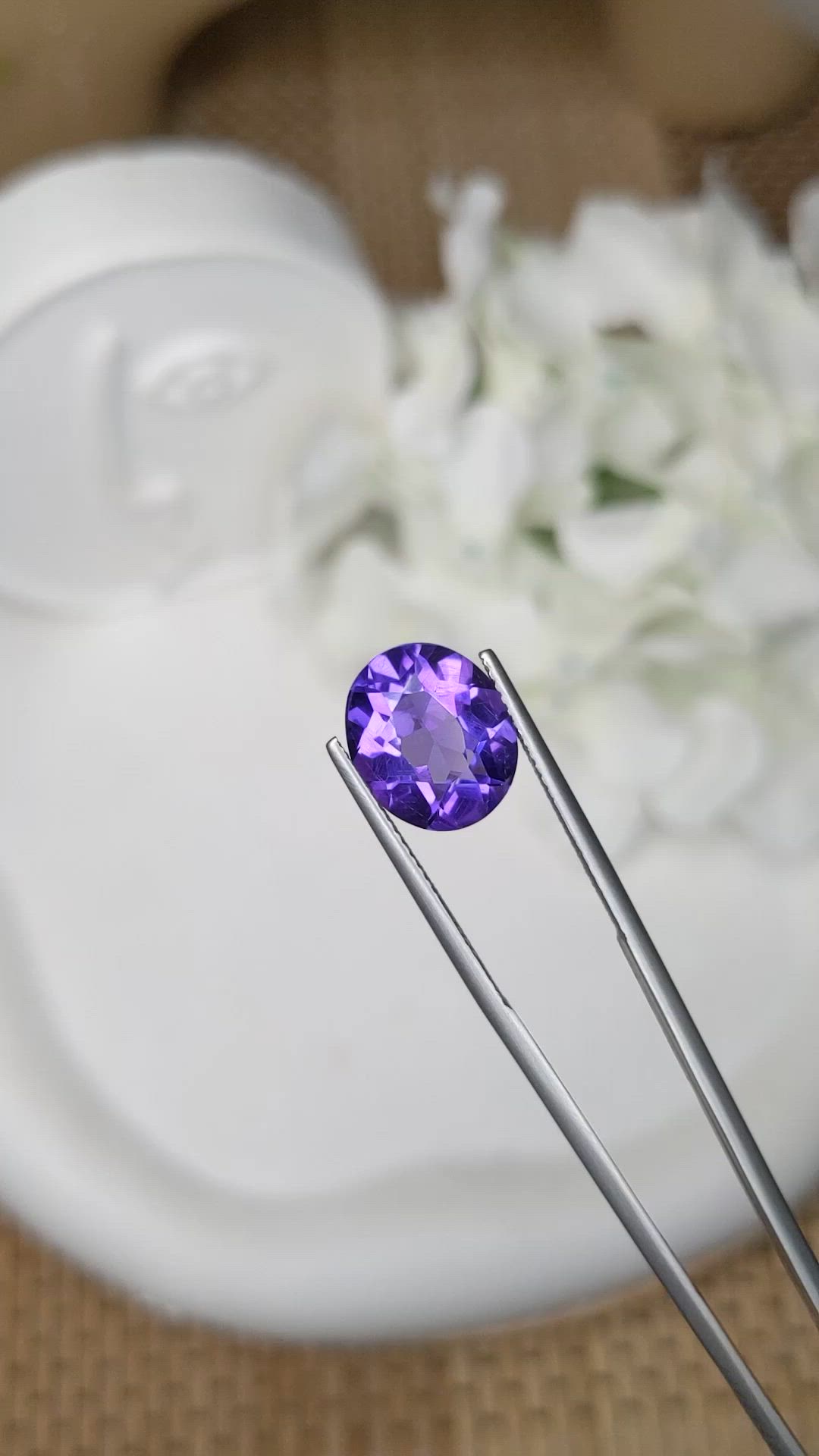 4.60 Ct. Purple Amethyst from Brazil Size Video