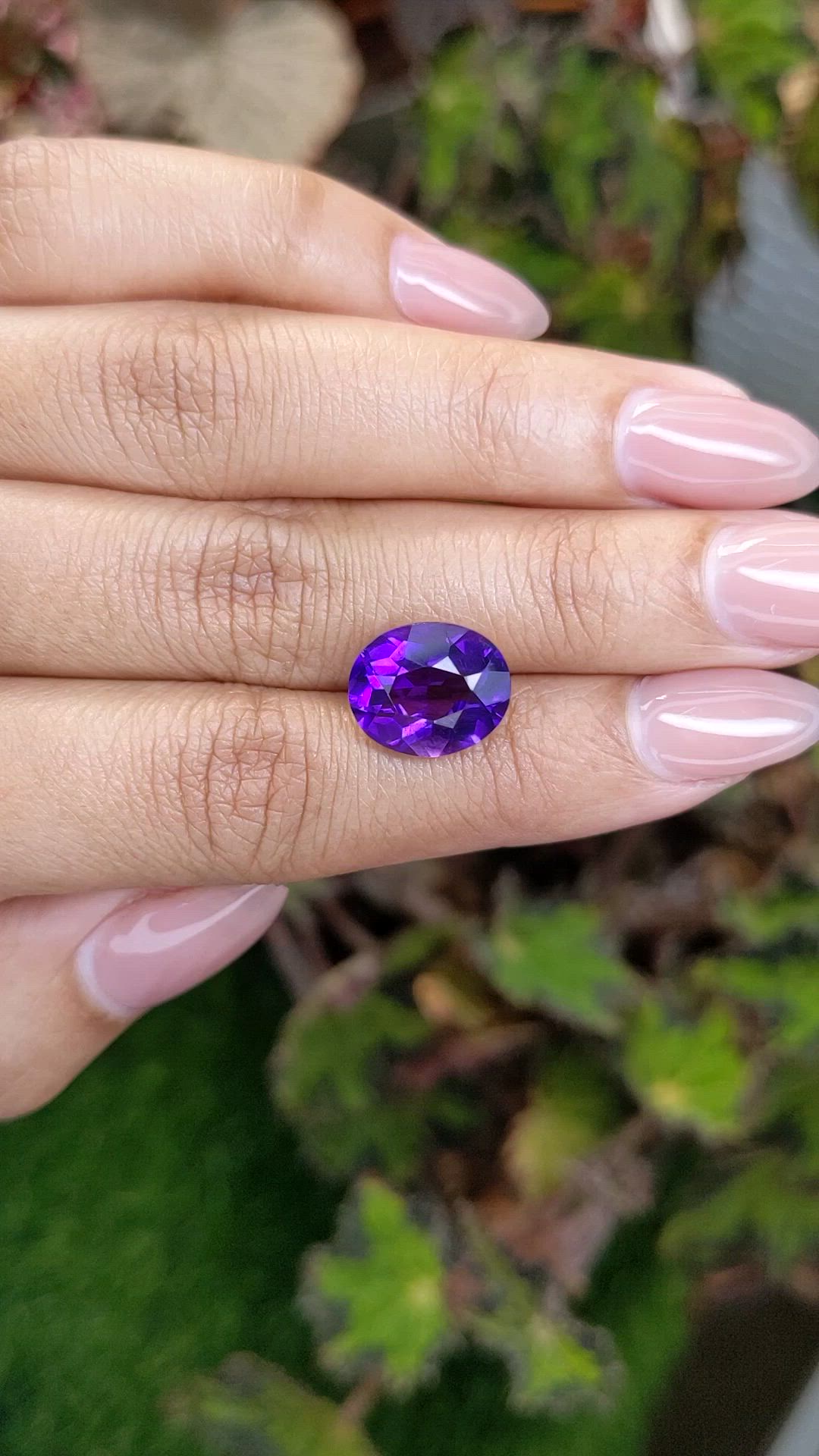5.54 Ct. Purple Amethyst from Brazil Size Video