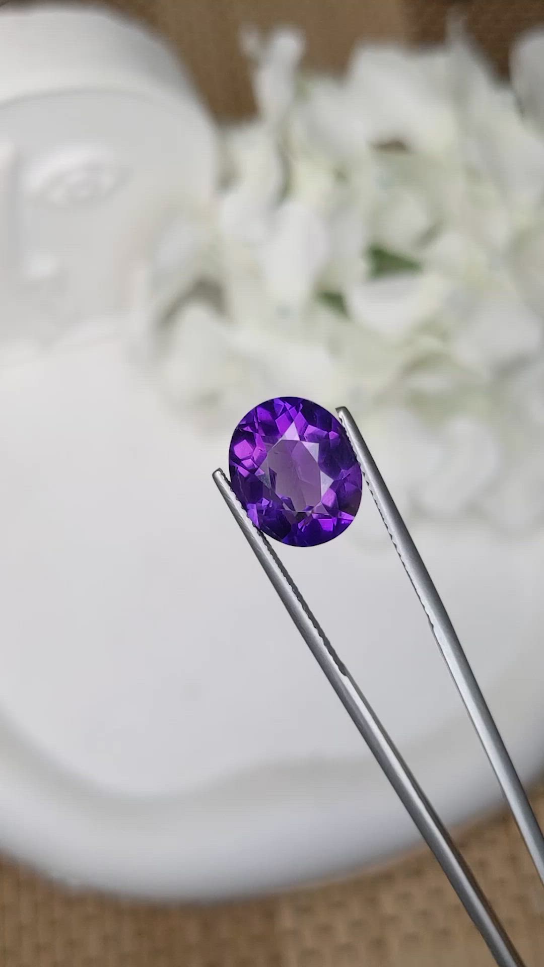 5.54 Ct. Purple Amethyst from Brazil Size Video