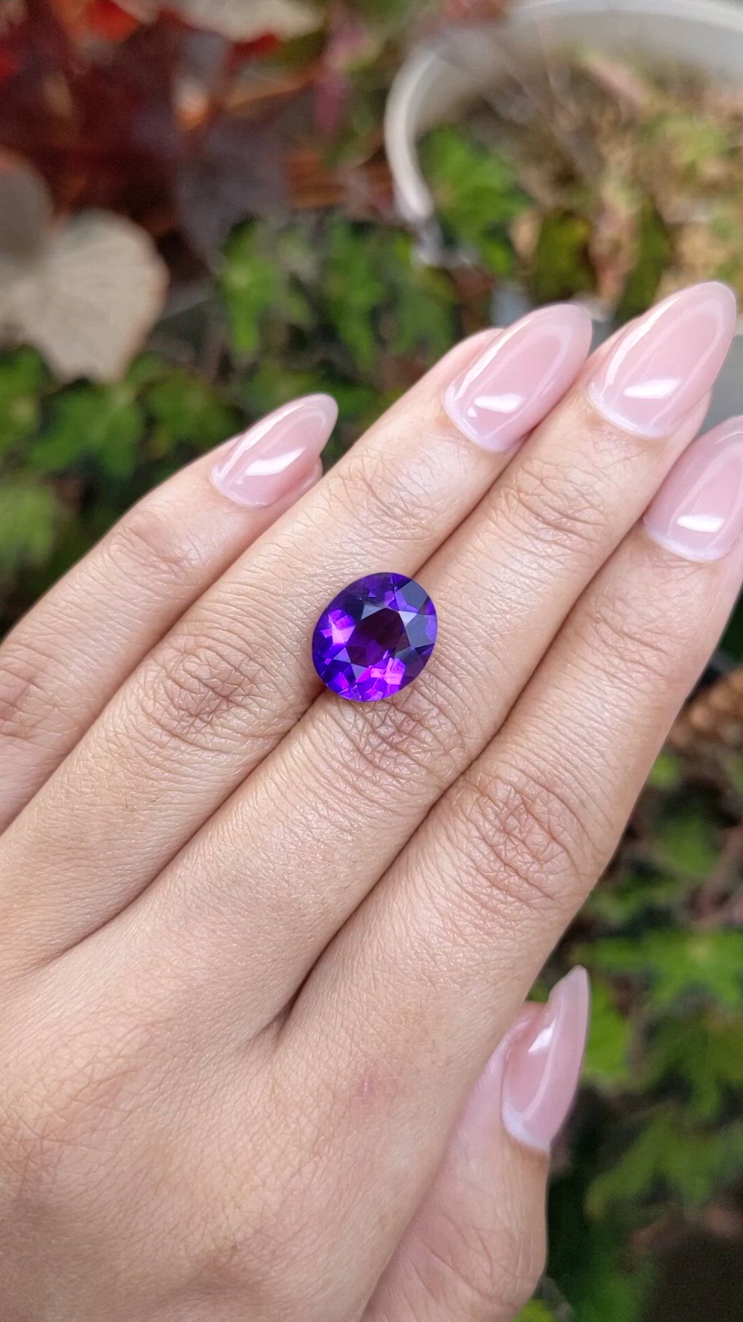 5.54 Ct. Purple Amethyst from Brazil Size Video