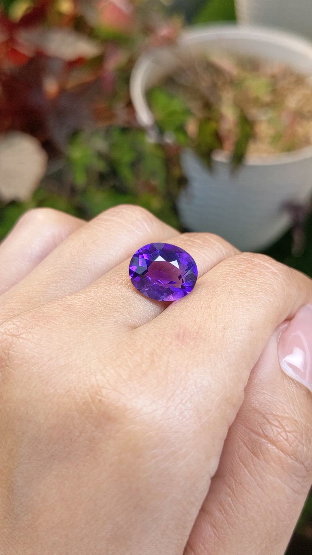 5.54 Ct. Purple Amethyst from Brazil Size Video