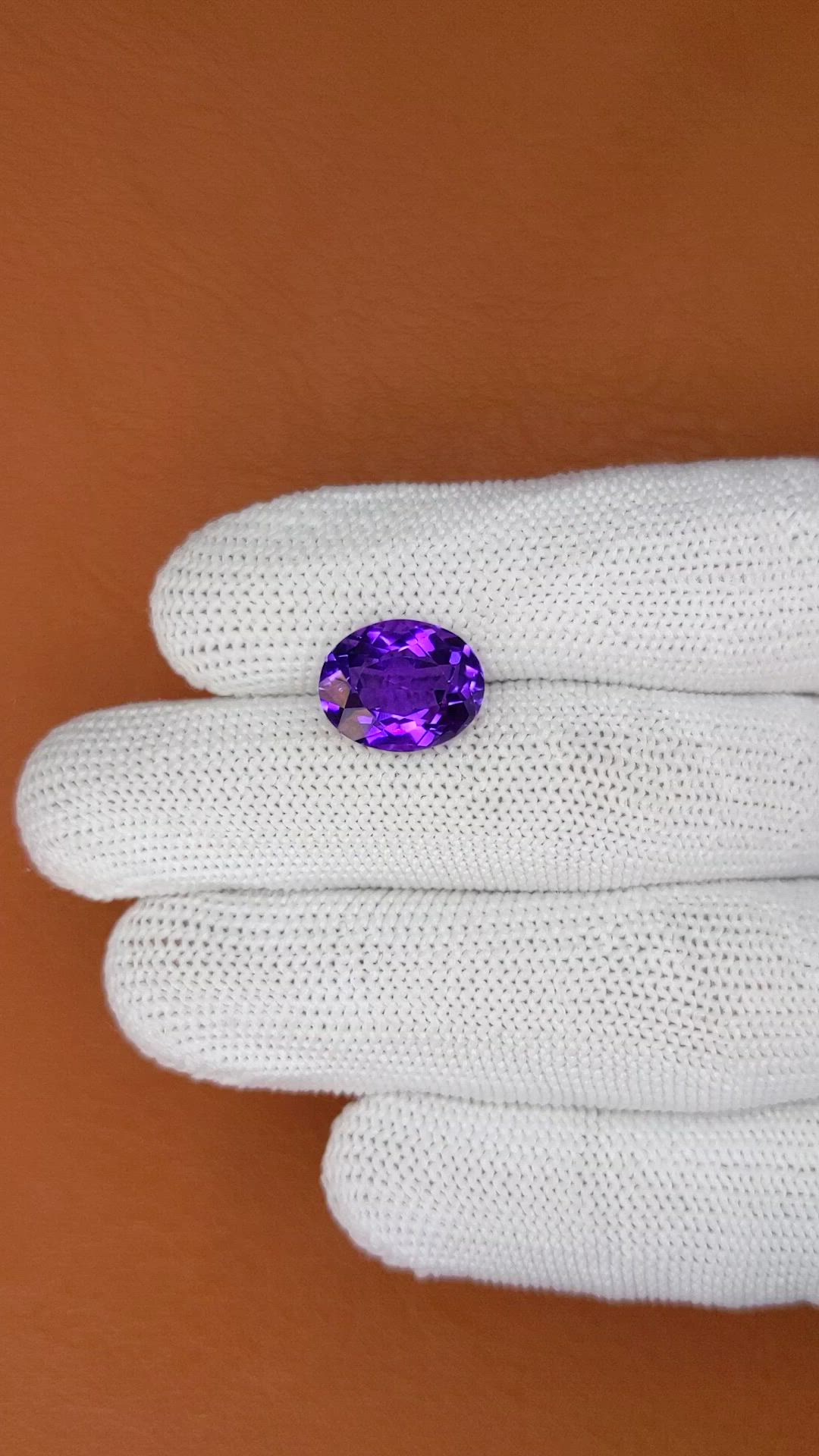 5.70 Ct. Purple Amethyst from Brazil Size Video