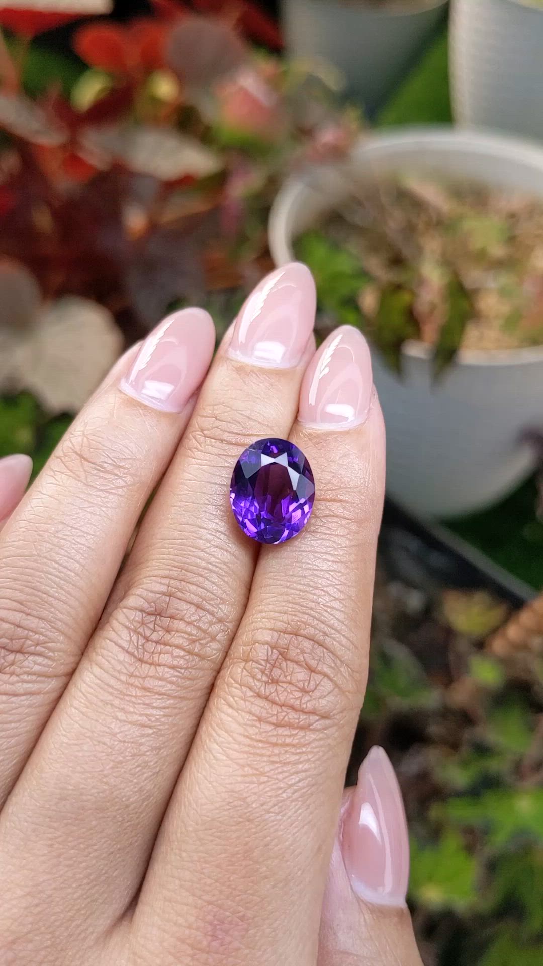 5.70 Ct. Purple Amethyst from Brazil Size Video