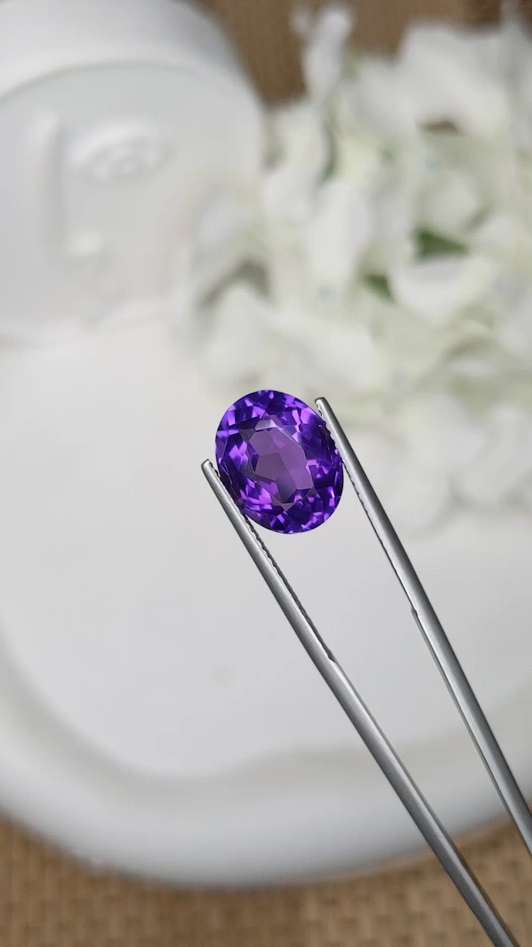 5.70 Ct. Purple Amethyst from Brazil Size Video
