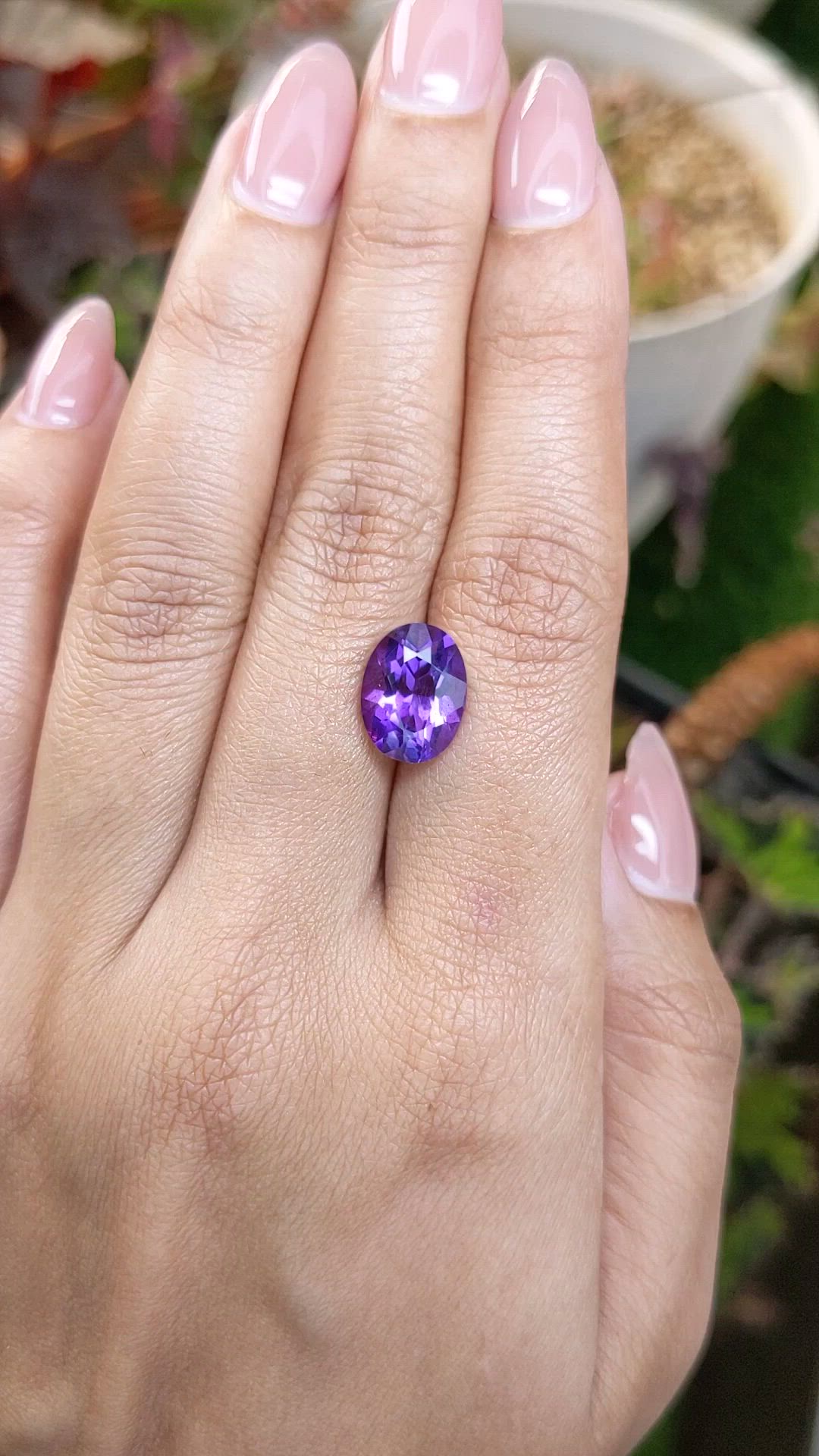 3.68 Ct. Purple Amethyst from Brazil Size Video