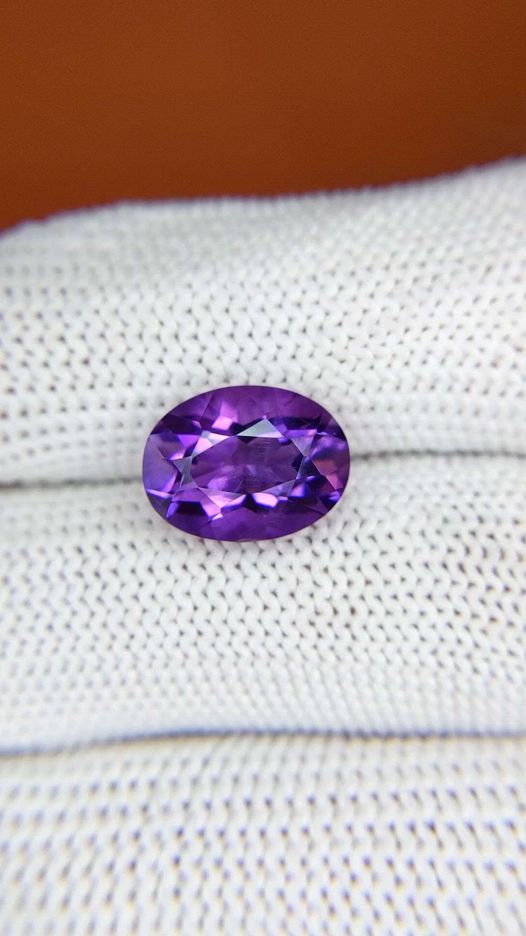 3.68 Ct. Purple Amethyst from Brazil Size Video