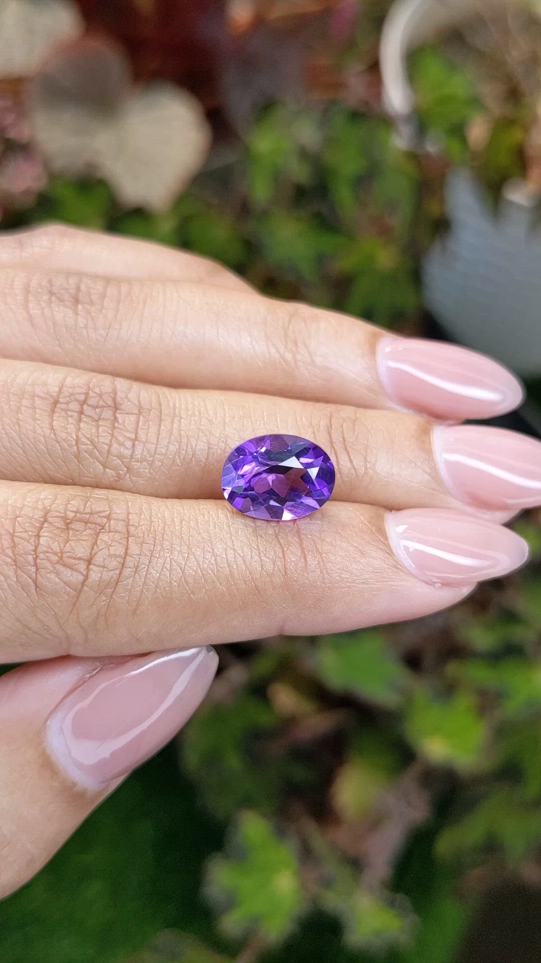 3.68 Ct. Purple Amethyst from Brazil Size Video