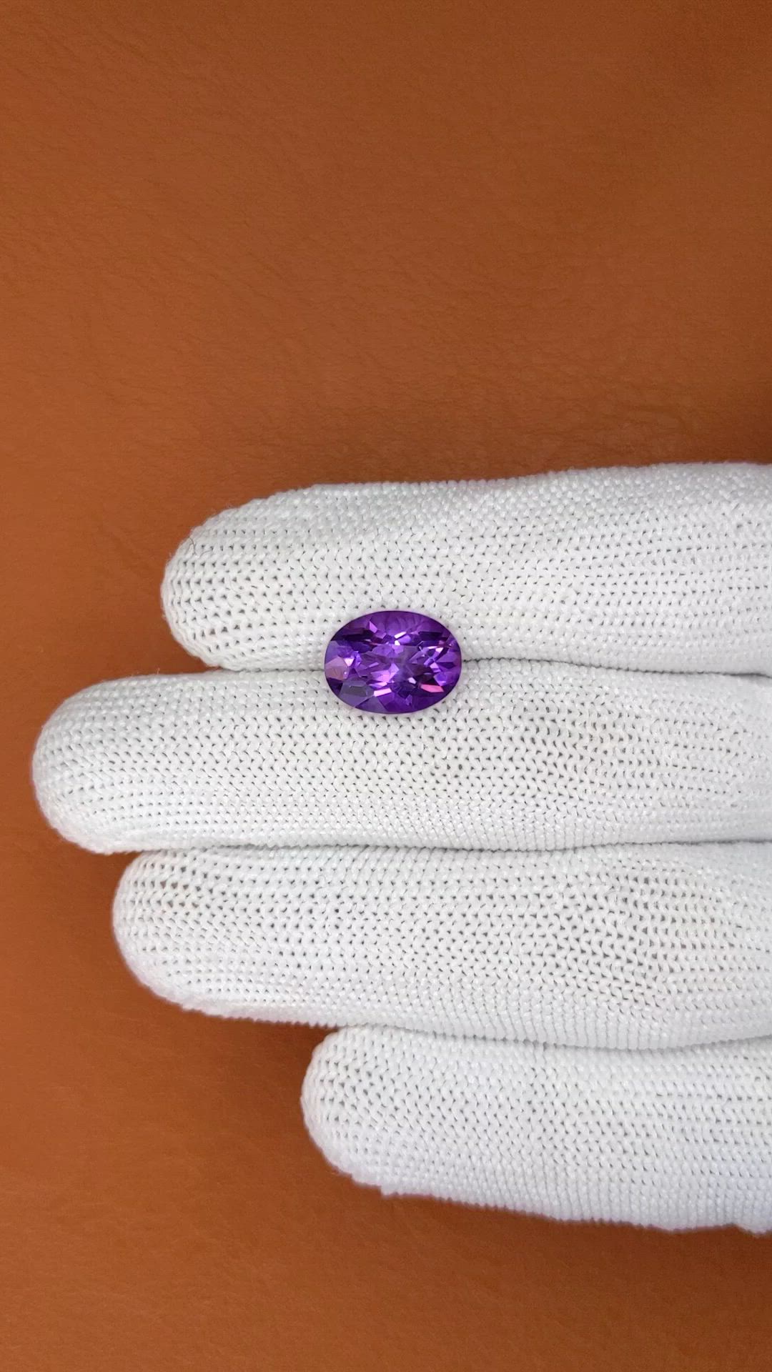 3.68 Ct. Purple Amethyst from Brazil Size Video