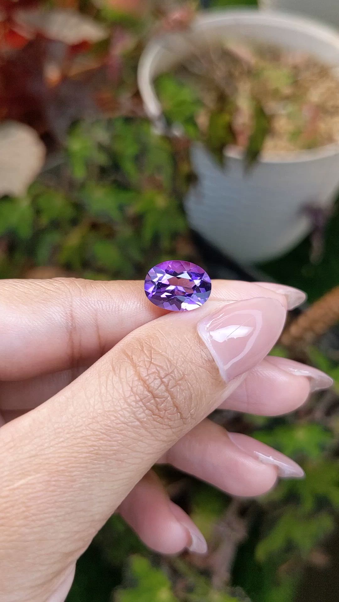 3.68 Ct. Purple Amethyst from Brazil Size Video