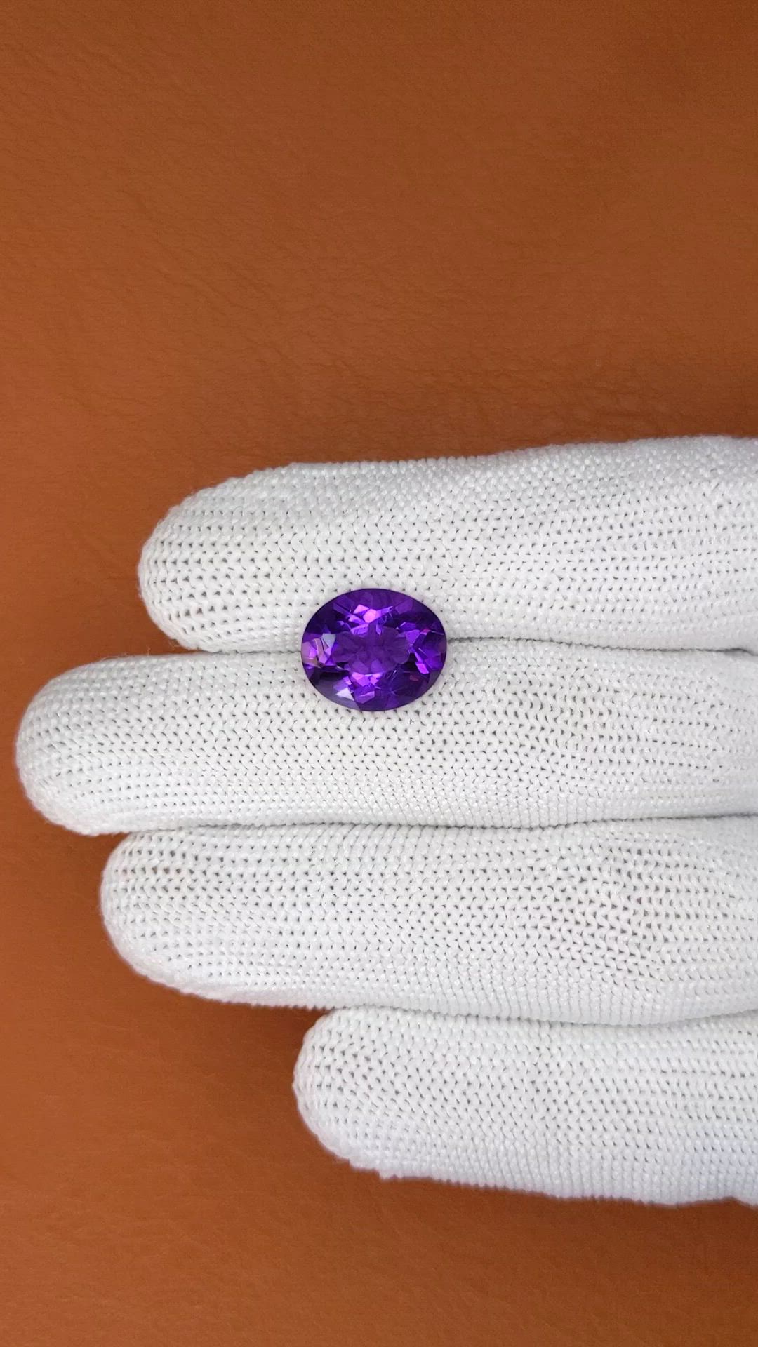 4.75 Ct. Purple Amethyst from Brazil Size Video