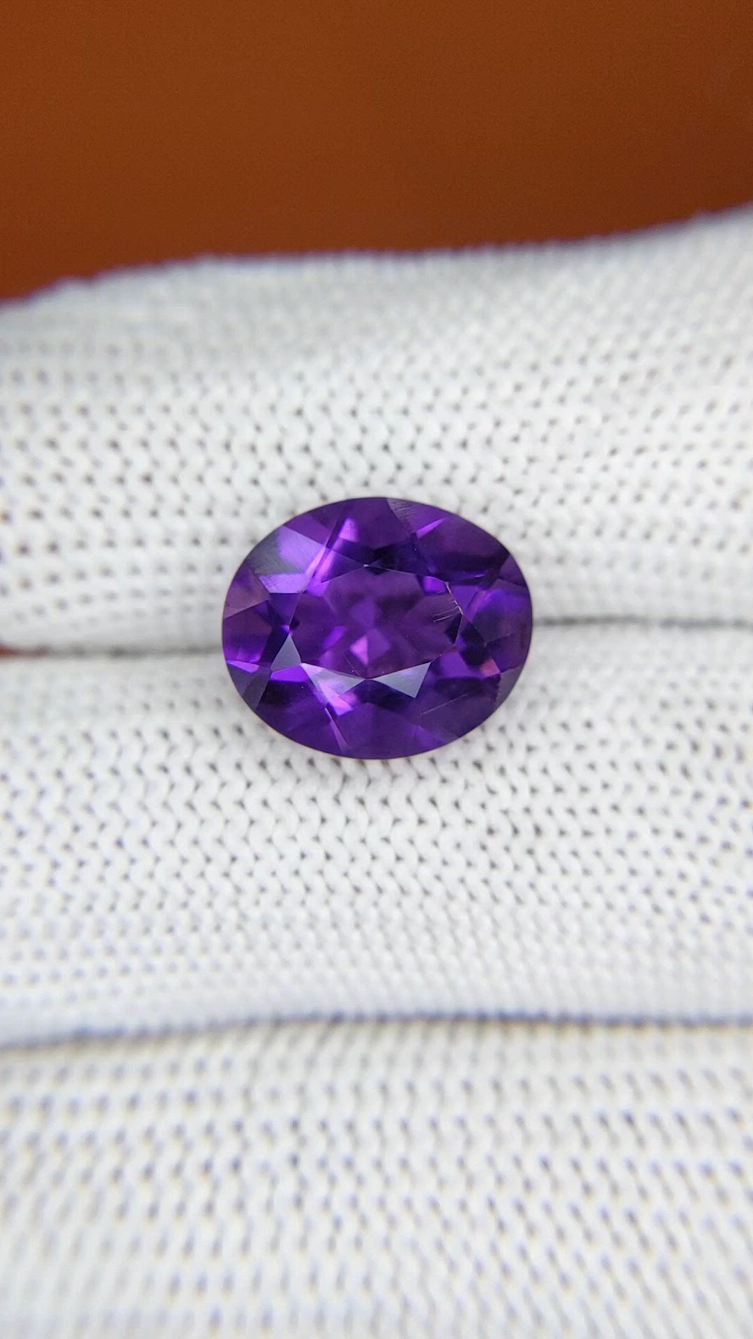 4.75 Ct. Purple Amethyst from Brazil Size Video
