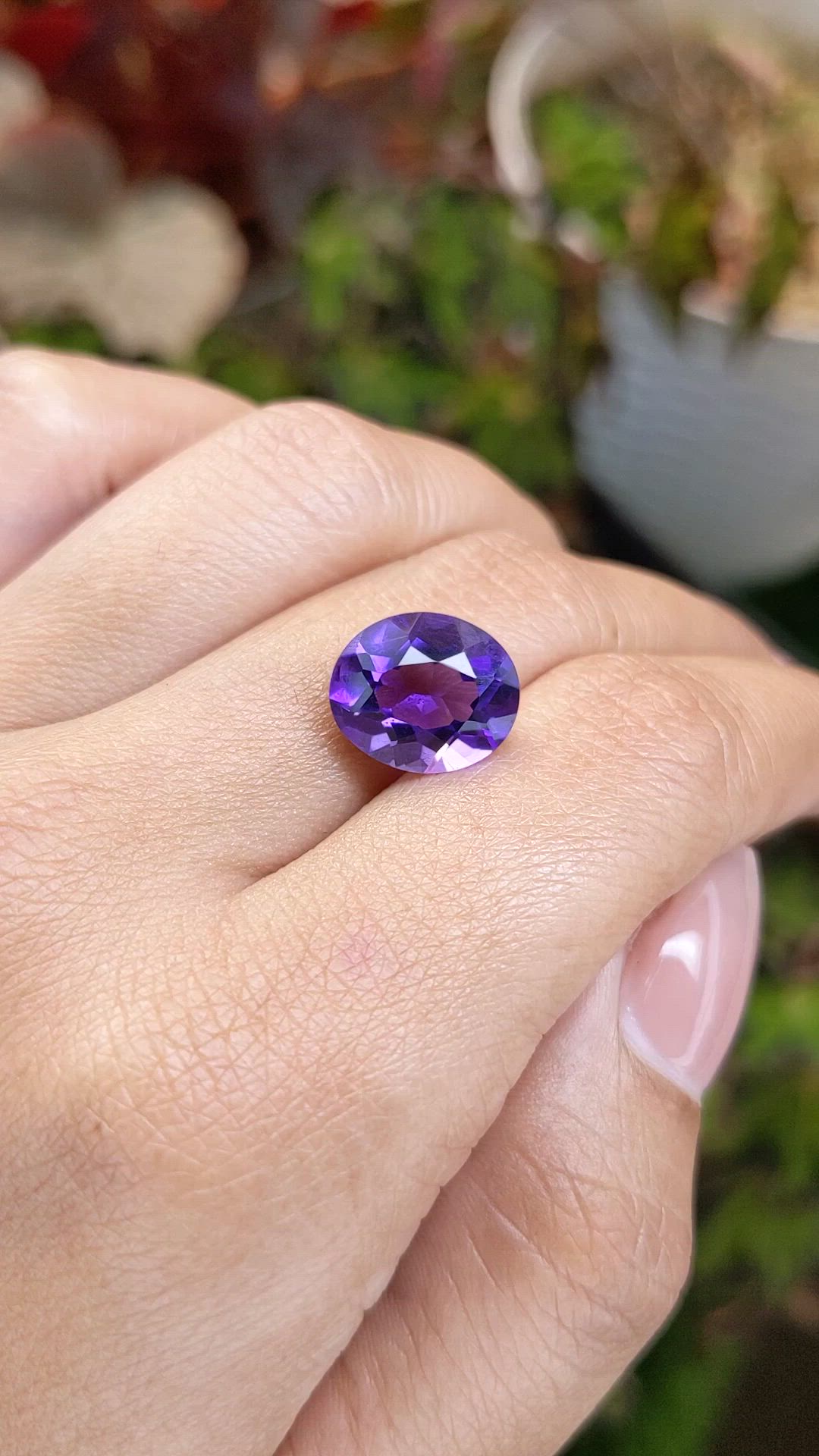 4.75 Ct. Purple Amethyst from Brazil Size Video