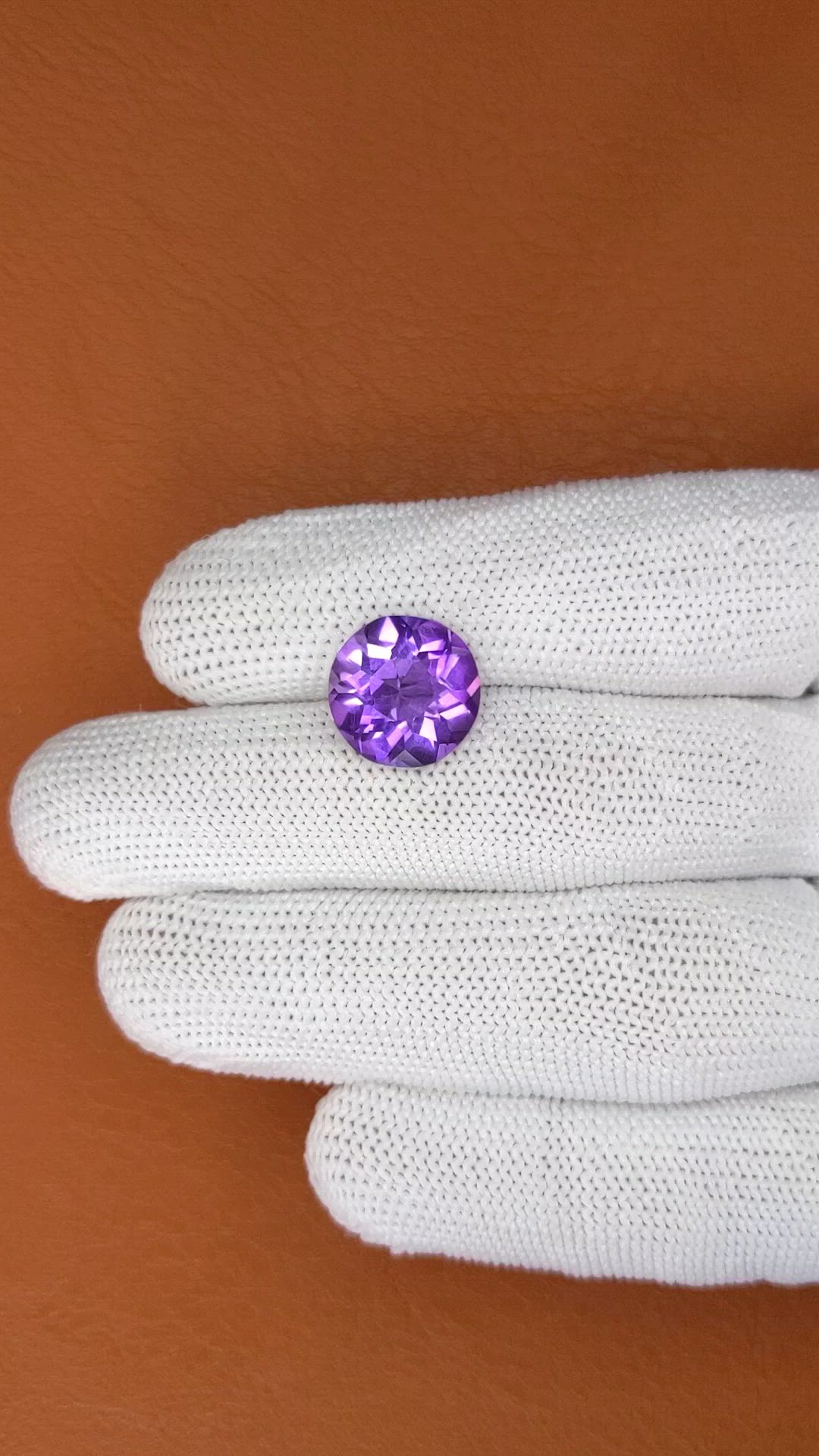 5.39 Ct. Purple Amethyst from Brazil Size Video