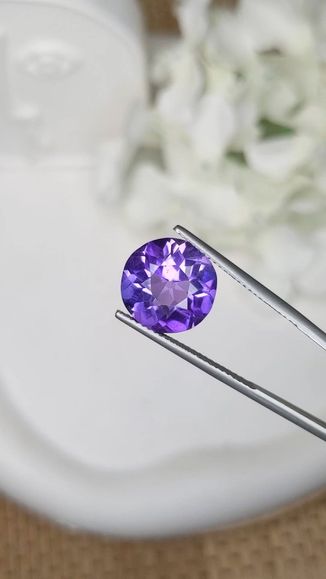 5.39 Ct. Purple Amethyst from Brazil Size Video