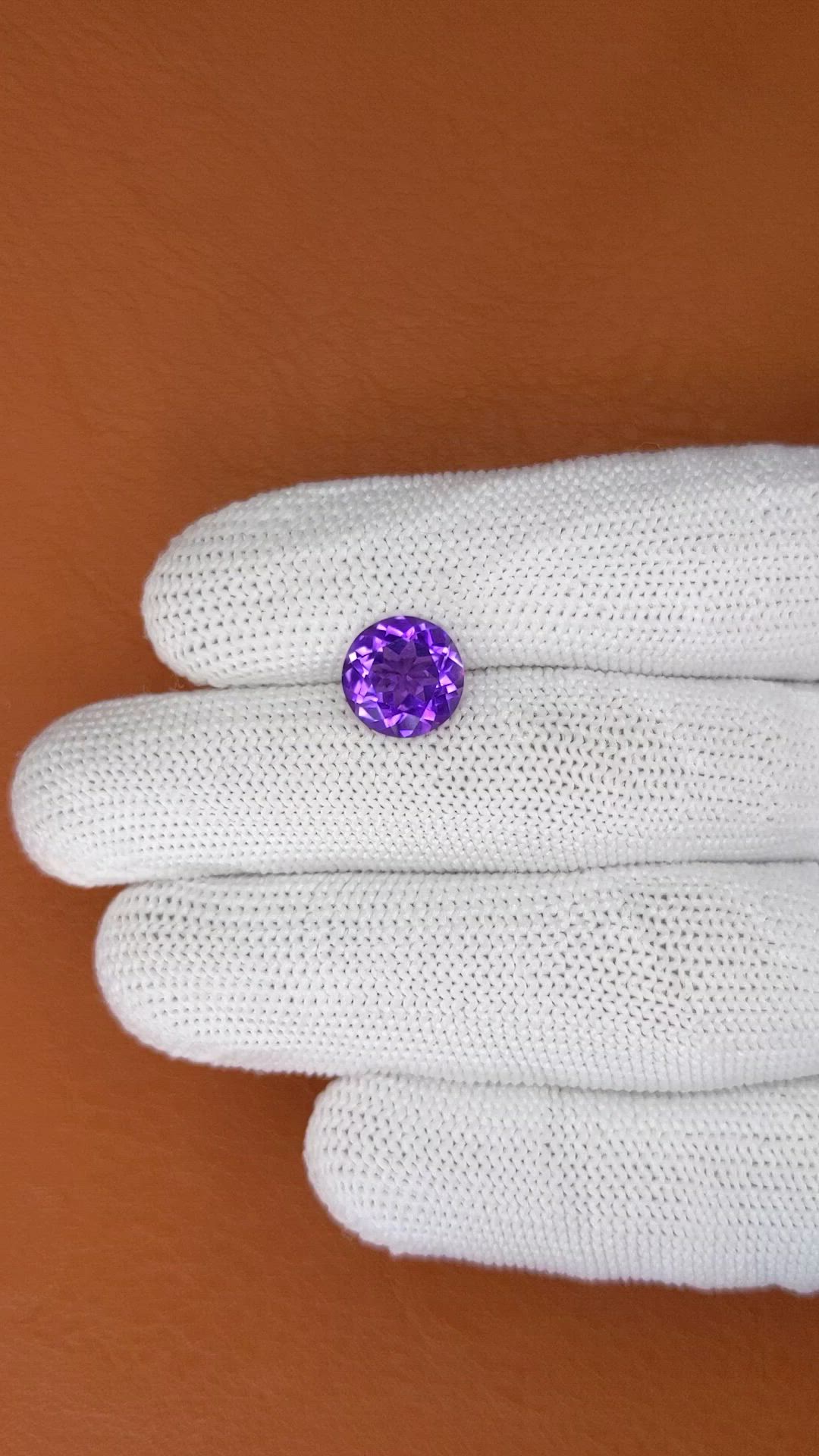3.03 Ct. Purple Amethyst from Brazil Size Video