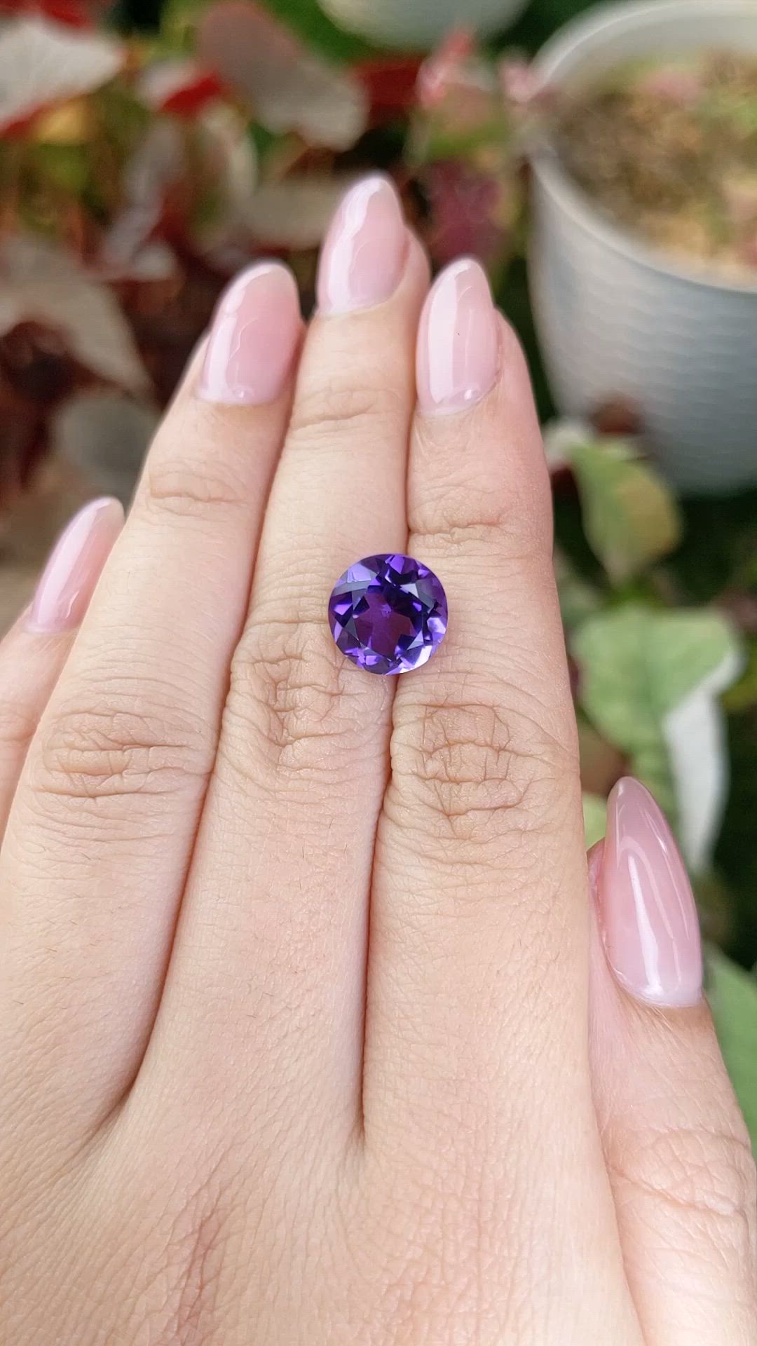 3.89 Ct. Purple Amethyst from Brazil Size Video