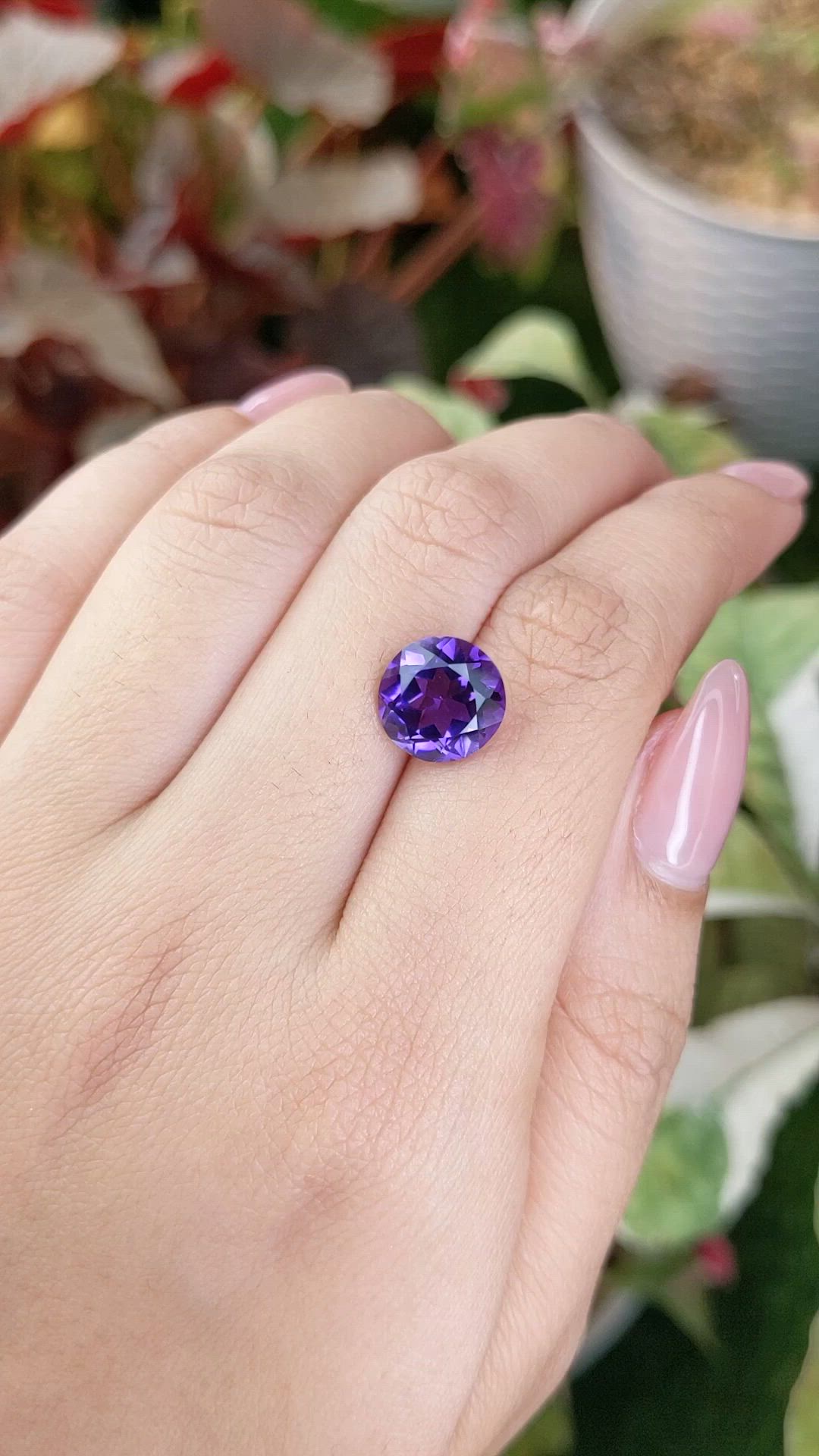 3.89 Ct. Purple Amethyst from Brazil Size Video