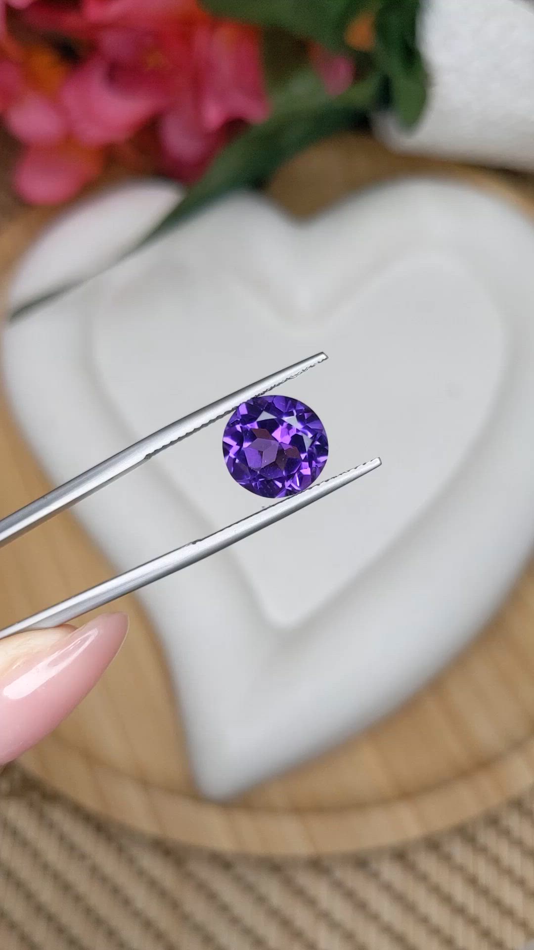 3.89 Ct. Purple Amethyst from Brazil Size Video