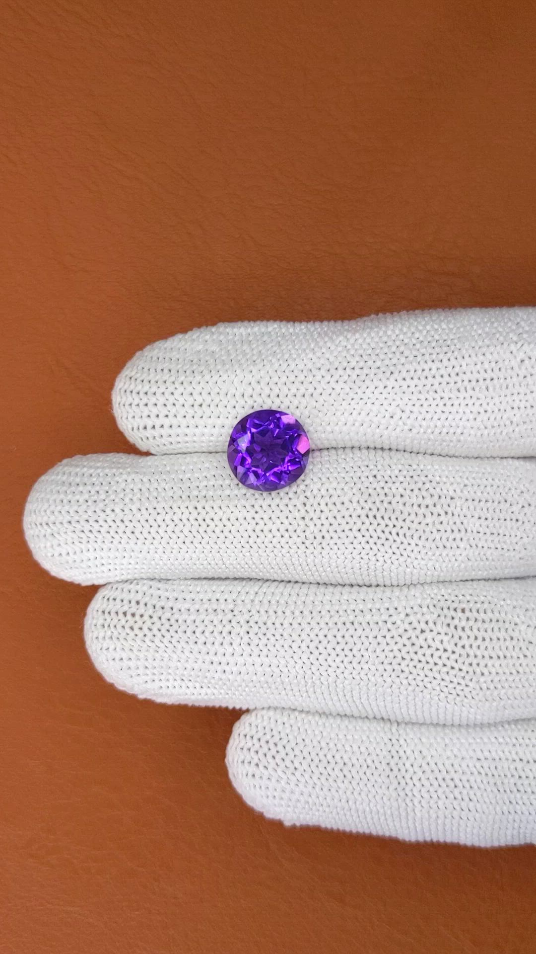 3.47 Ct. Purple Amethyst from Brazil Size Video