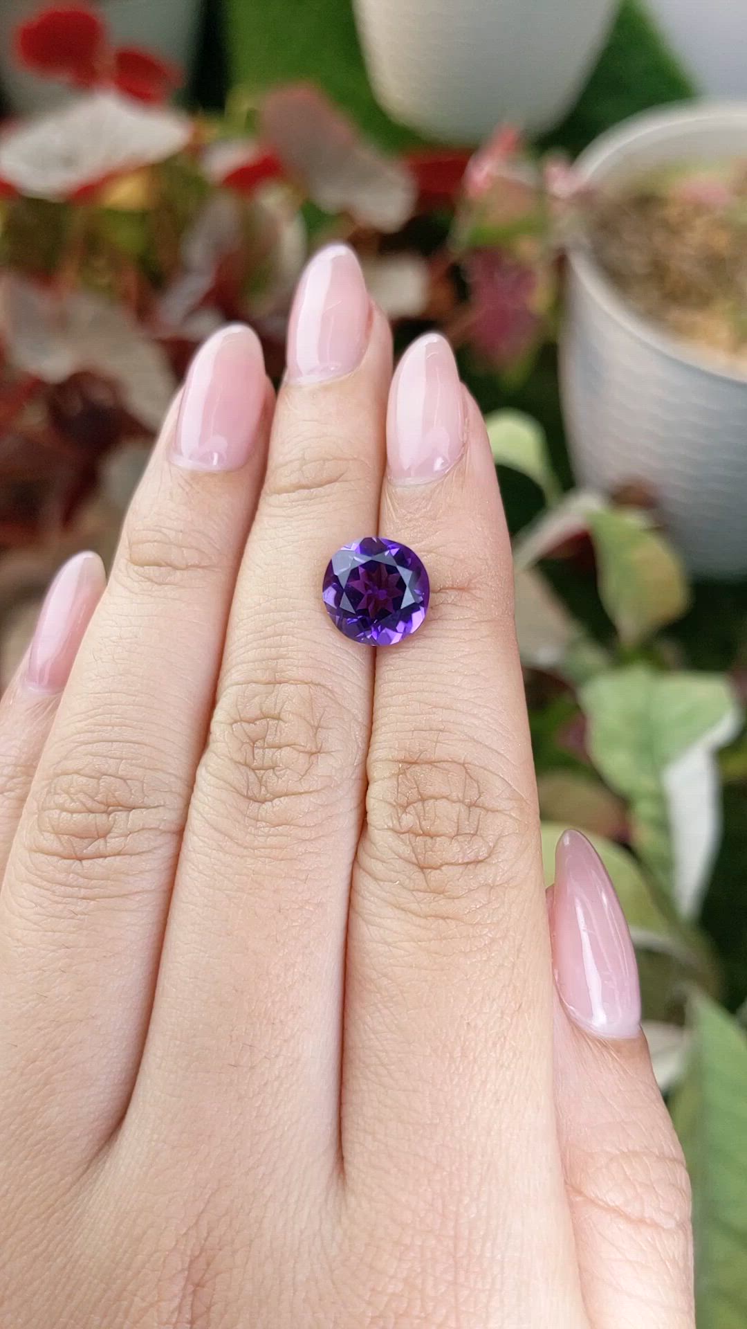 3.47 Ct. Purple Amethyst from Brazil Size Video