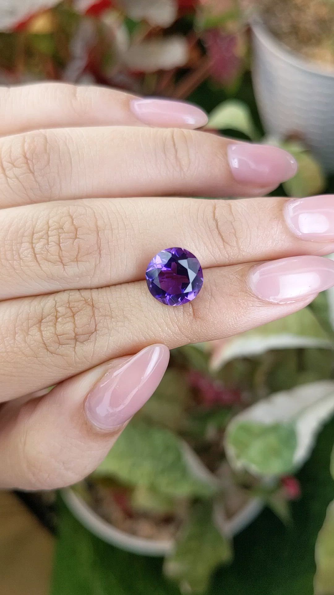 3.47 Ct. Purple Amethyst from Brazil Size Video