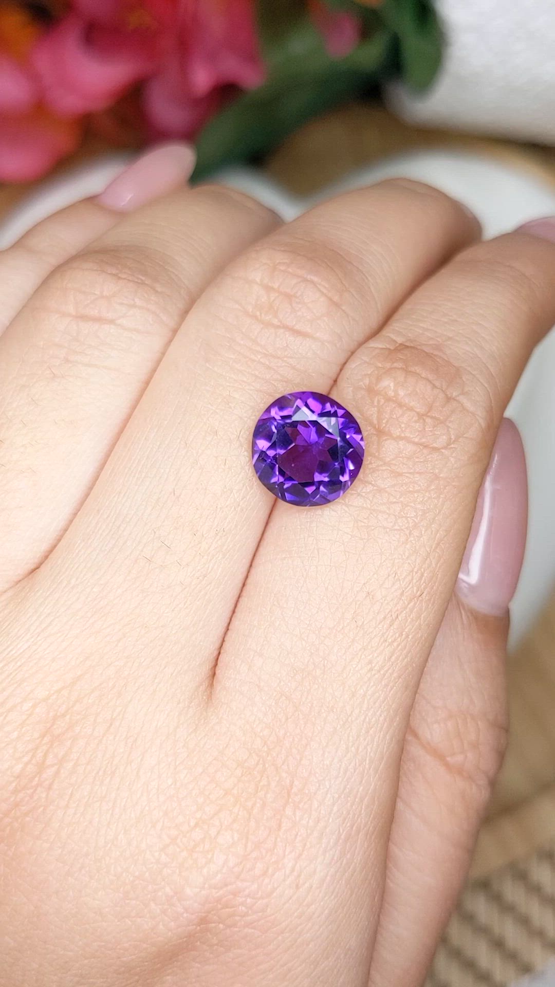 3.47 Ct. Purple Amethyst from Brazil Size Video