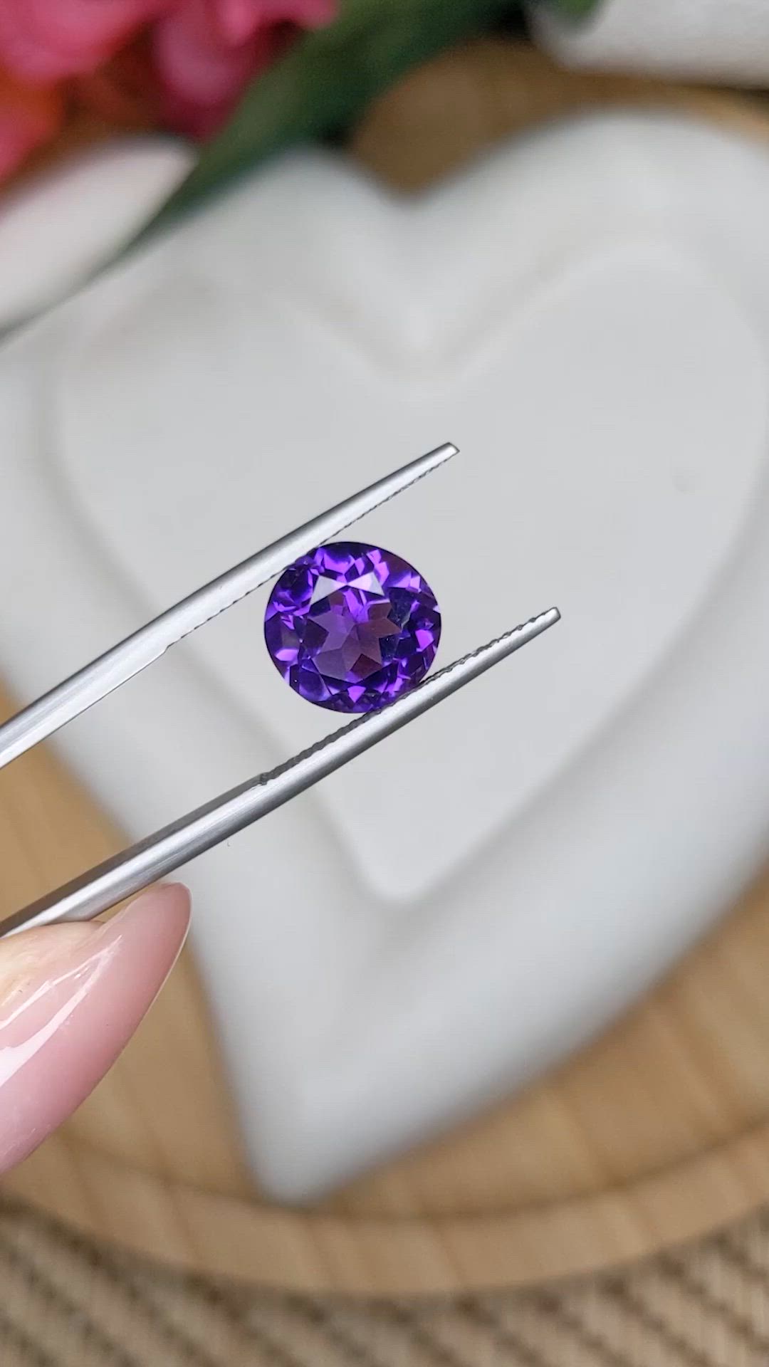 3.47 Ct. Purple Amethyst from Brazil Size Video