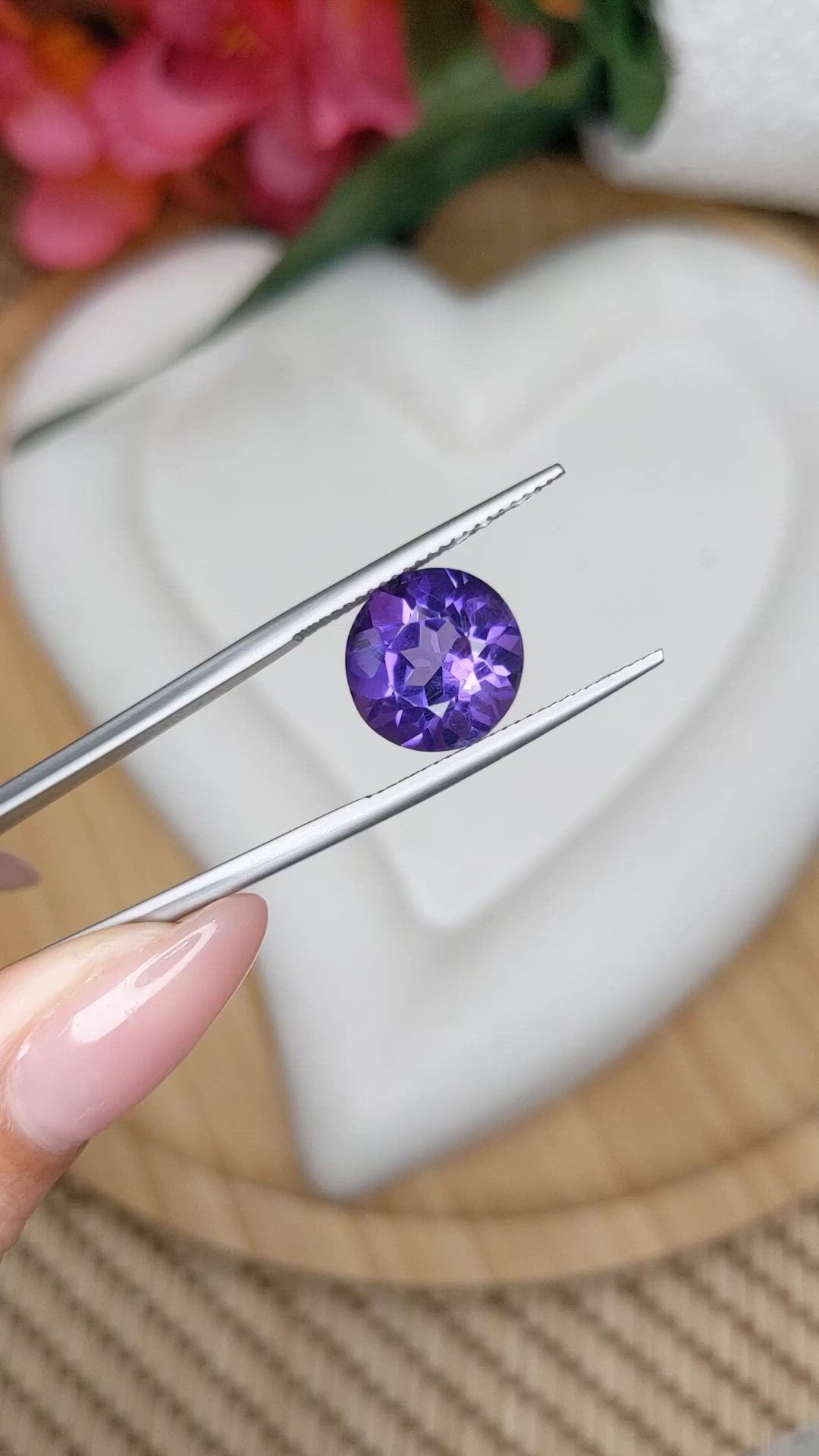 4.92 Ct. Purple Amethyst from Brazil Size Video